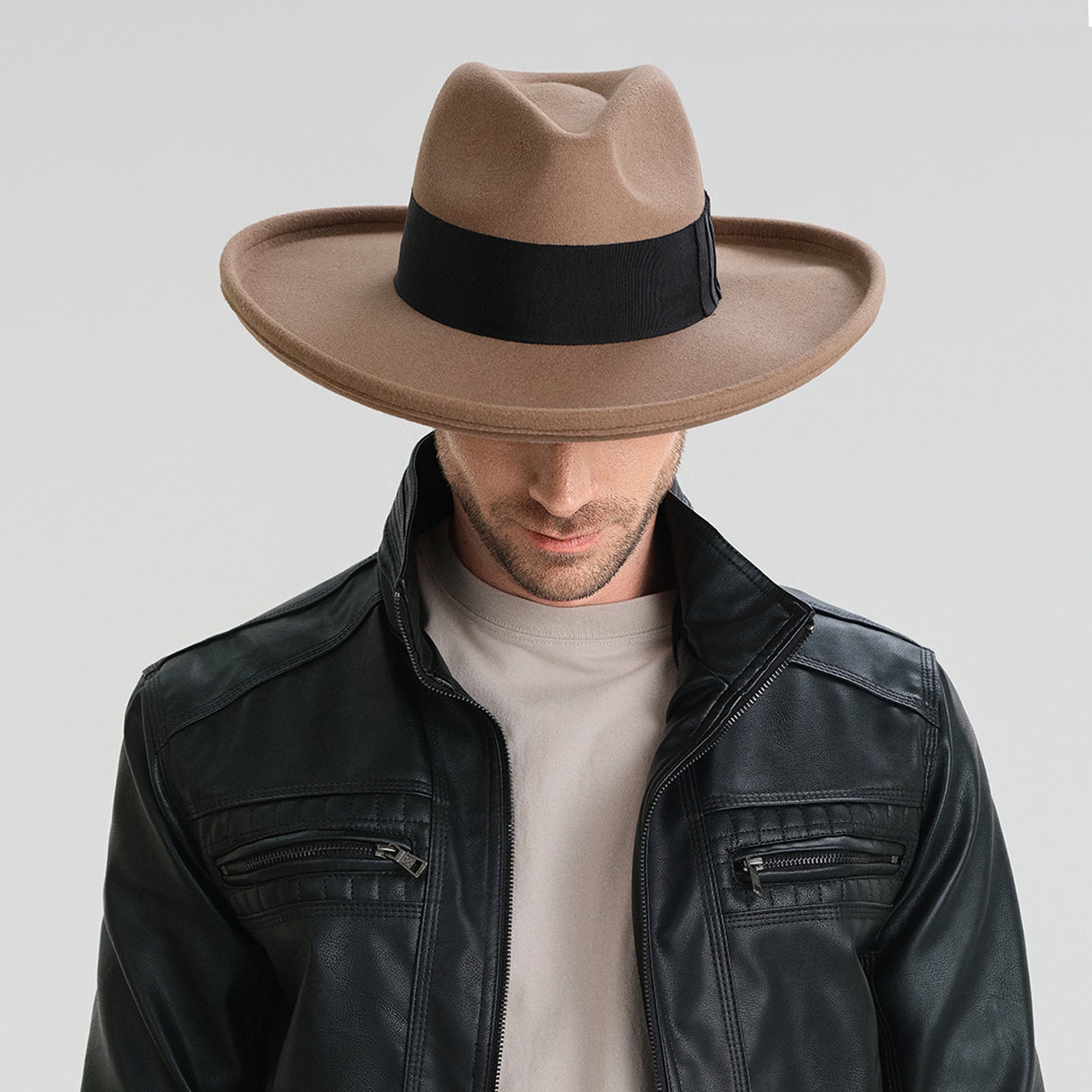 Unisex Polyester Fedora Hat with Wide Brim and UPF 50+ Sun Protection