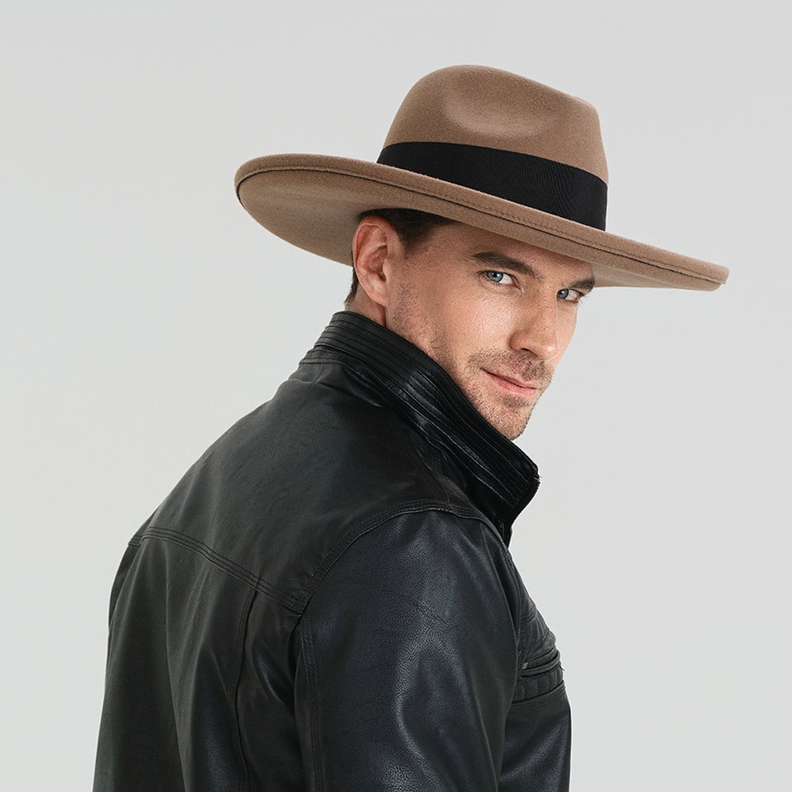 Unisex Polyester Fedora Hat with Wide Brim and UPF 50+ Sun Protection