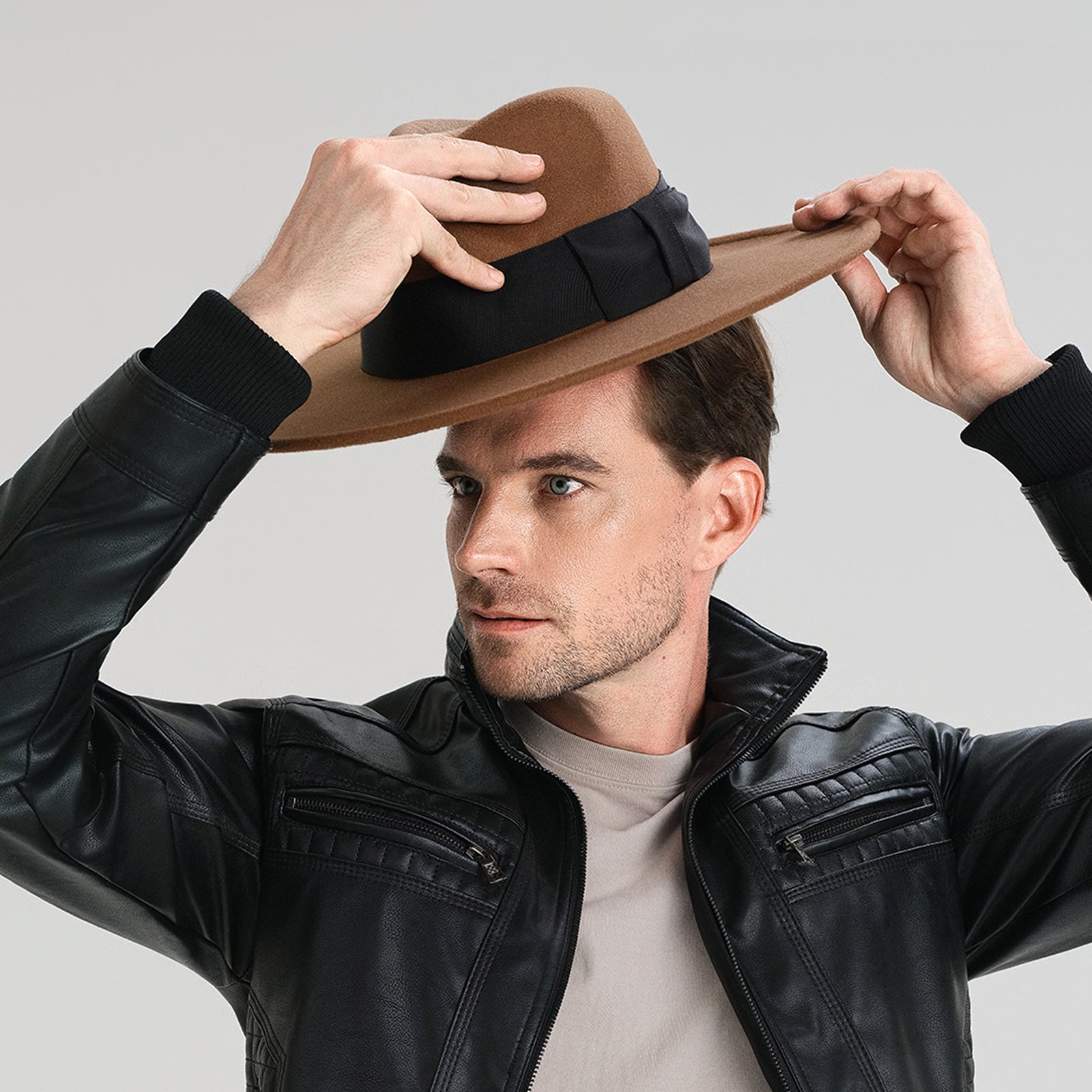 Wholesale Unisex Polyester Fedora Hat with Upturned Brim and UPF 50+ Sun Protection