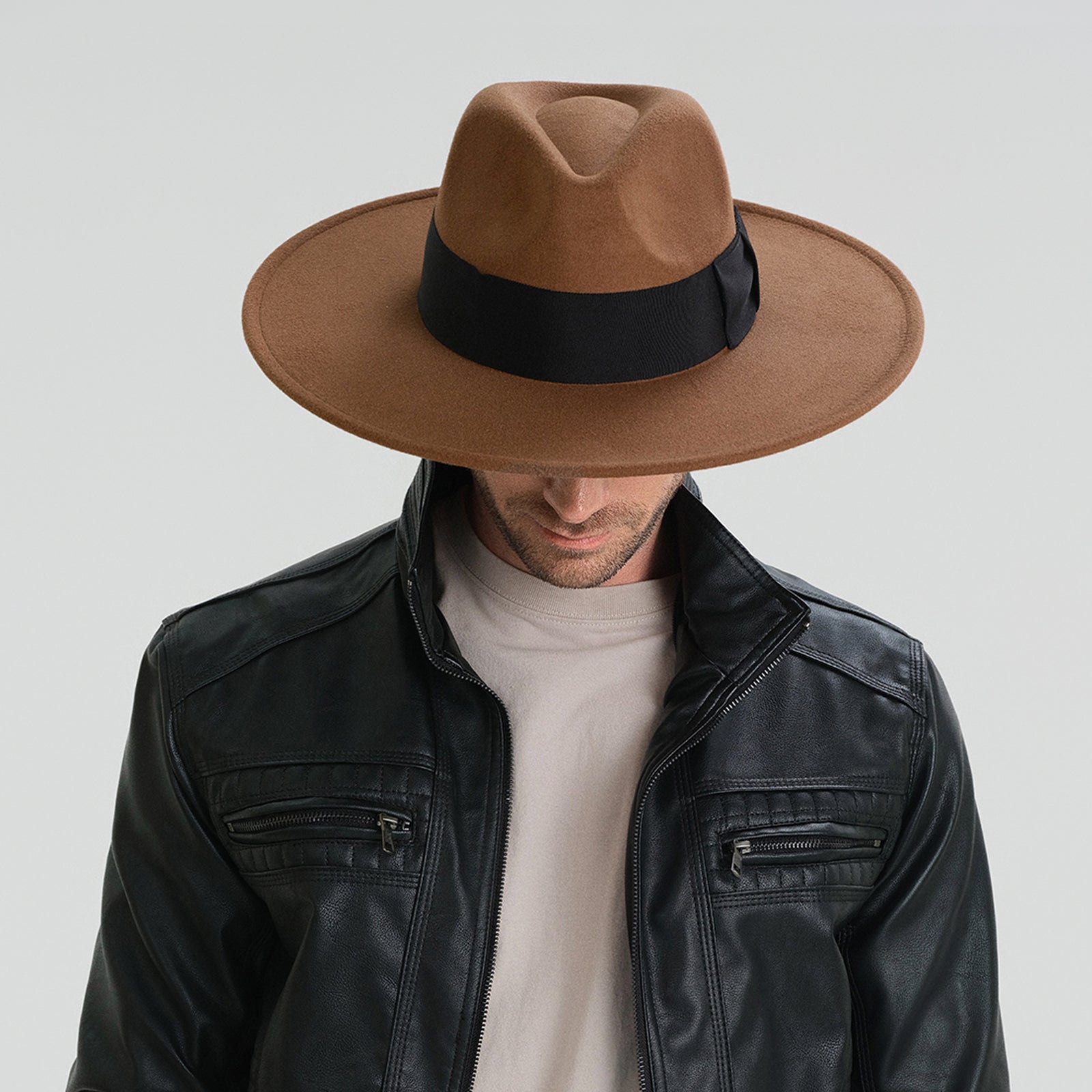 Wholesale Unisex Polyester Fedora Hat with Upturned Brim and UPF 50+ Sun Protection