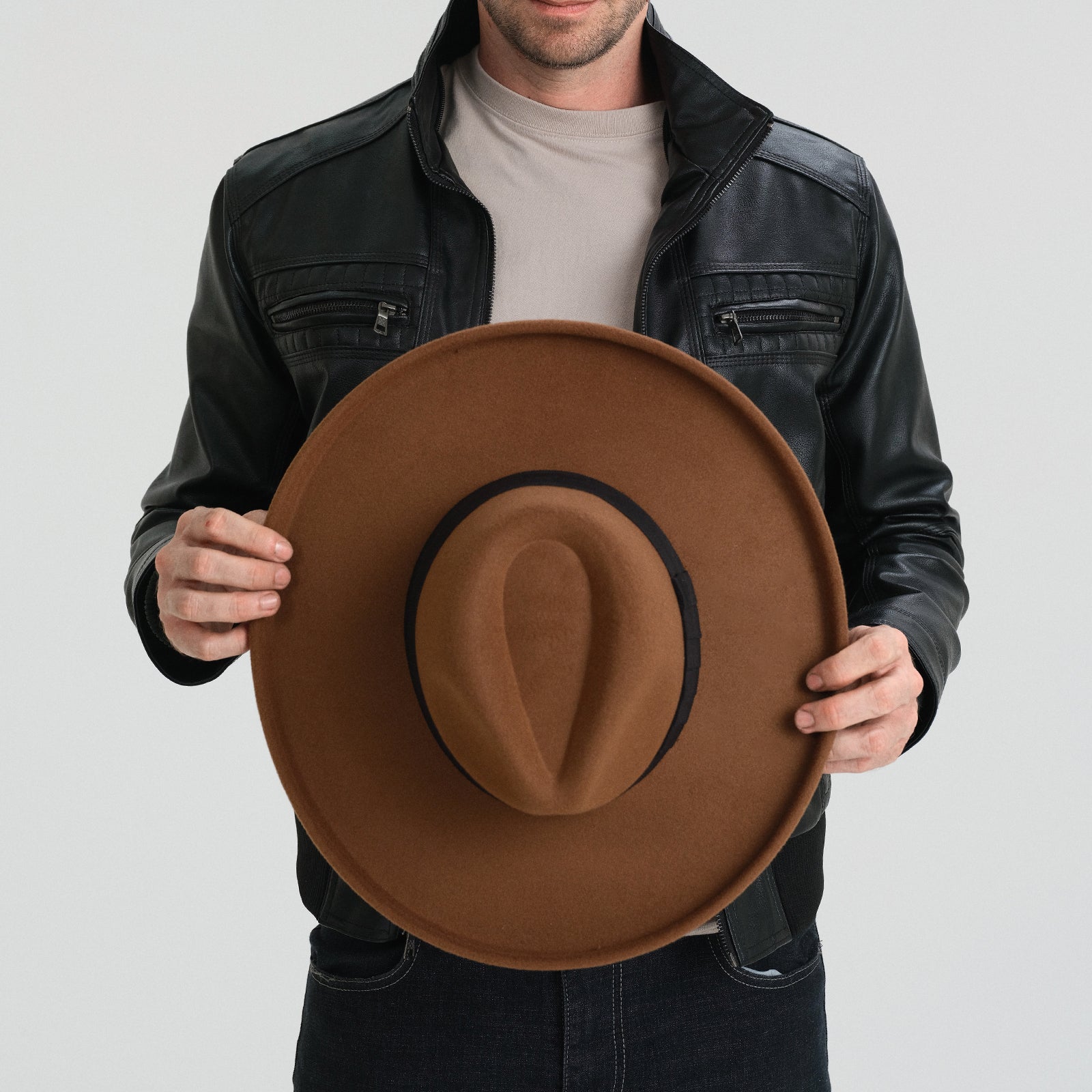 Unisex Polyester Fedora Hat with Wide Brim and UPF 50+ Sun Protection