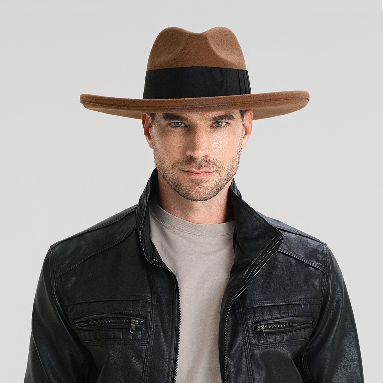 Unisex Polyester Fedora Hat with Wide Brim and UPF 50+ Sun Protection