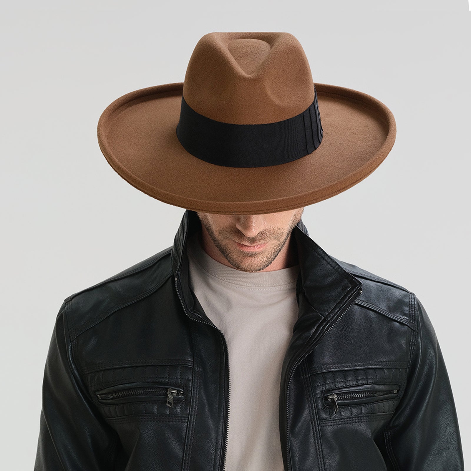 Unisex Polyester Fedora Hat with Wide Brim and UPF 50+ Sun Protection