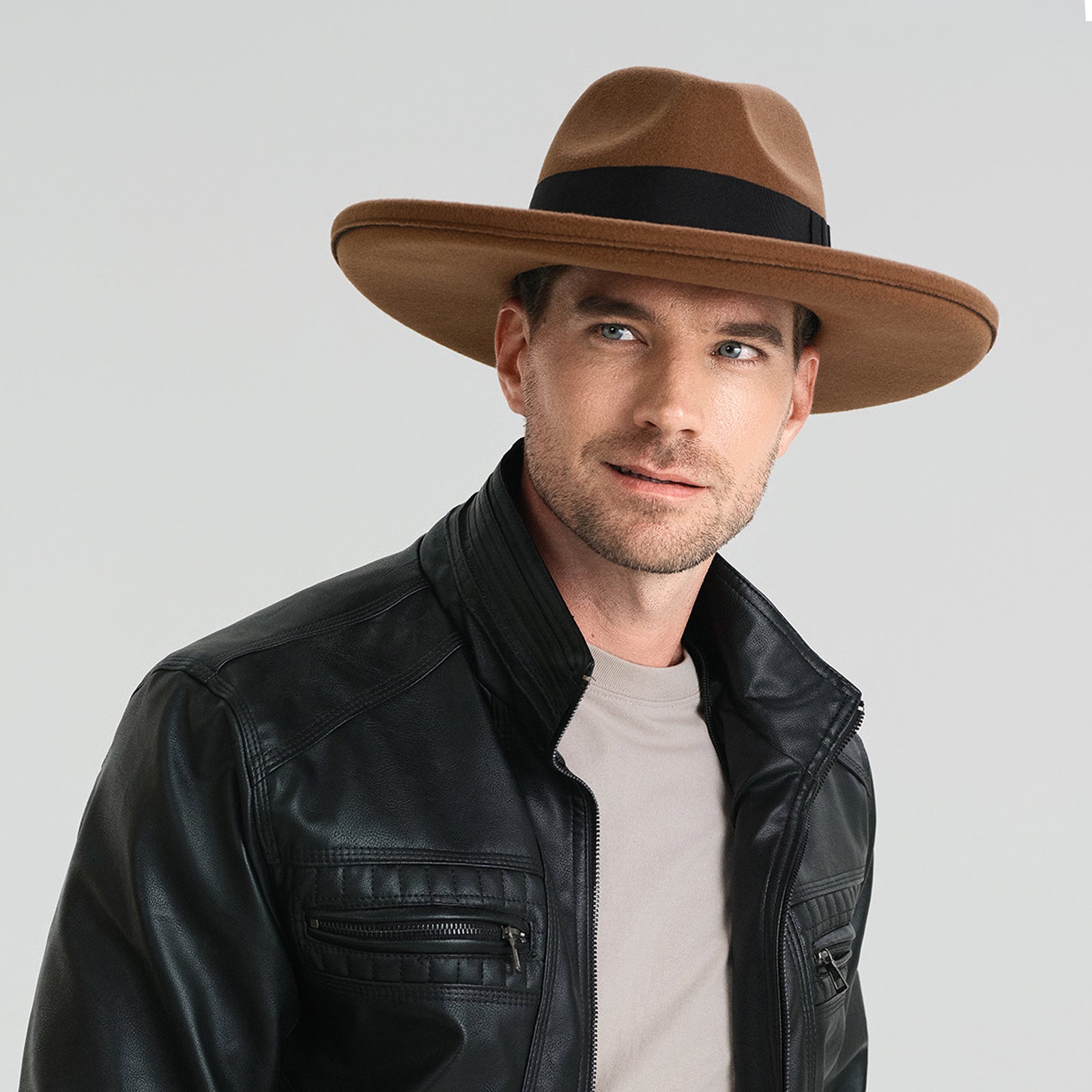 Unisex Polyester Fedora Hat with Wide Brim and UPF 50+ Sun Protection