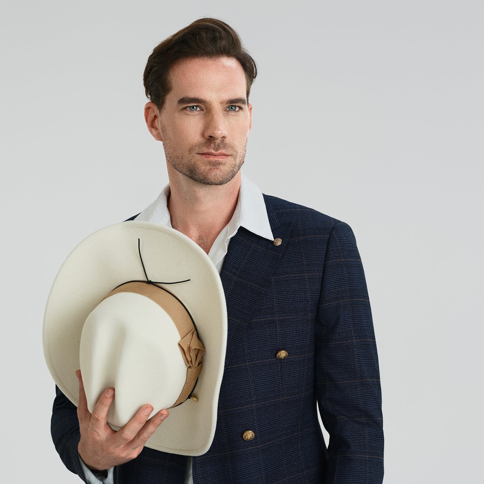 Unisex Polyester Fedora Hat with Wide Brim and UPF 50+ Sun Protection