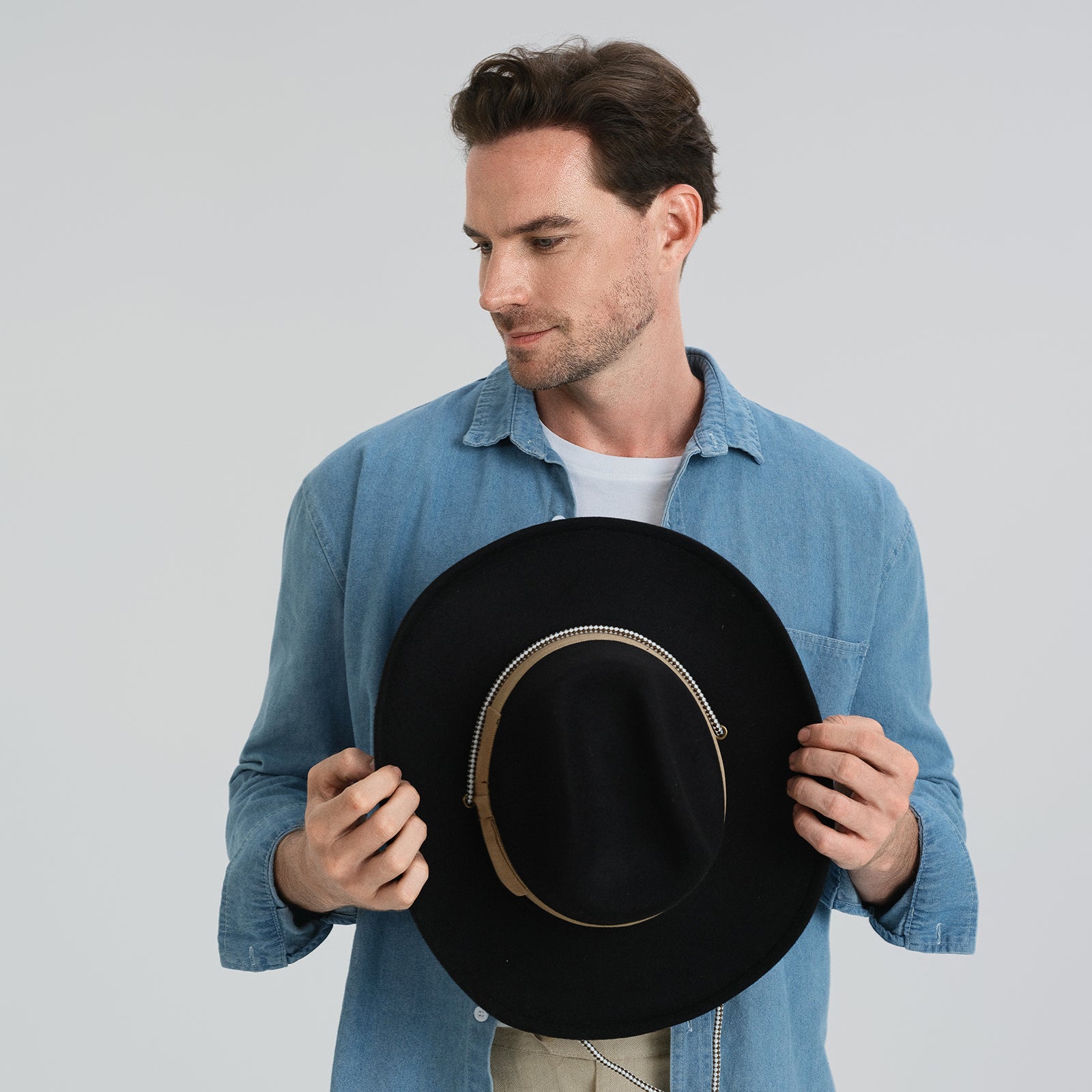 Wholesale Unisex Polyester Fedora Hat with Upturned Brim and UPF 50+ Sun Protection