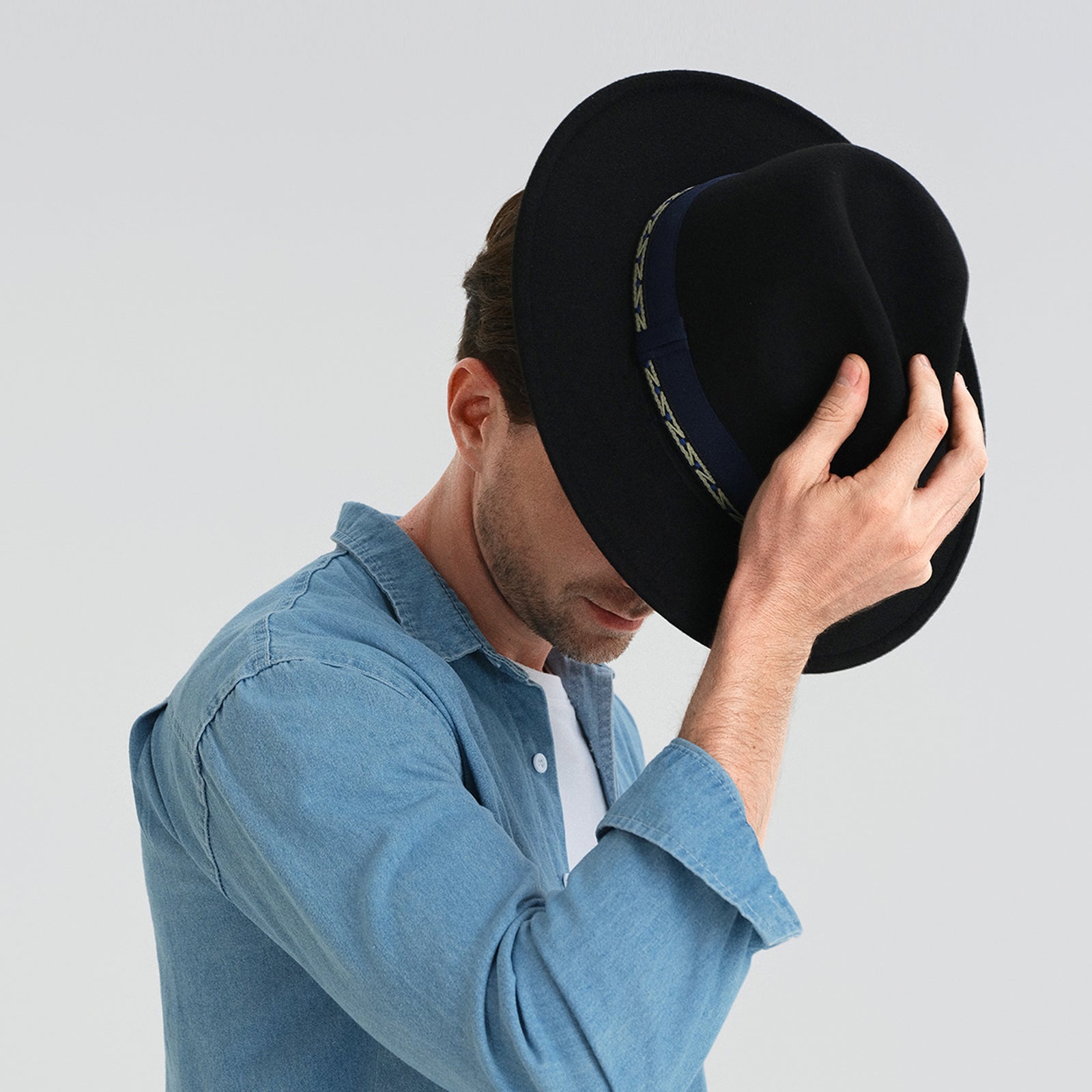 Unisex Polyester Fedora Hat with Wide Brim and UPF 50+ Sun Protection