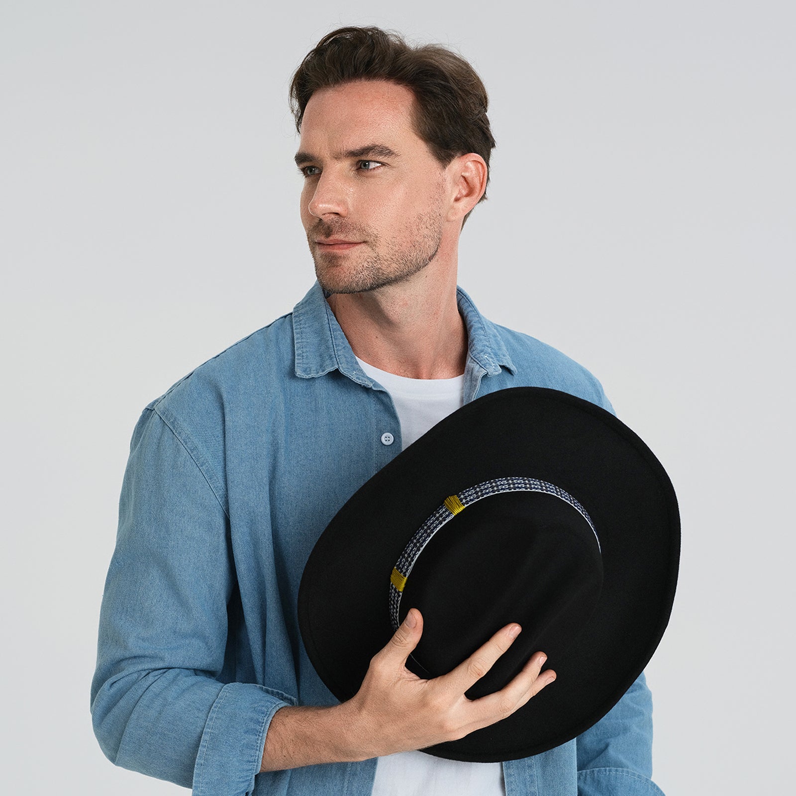 Wholesale Unisex Polyester Fedora Hat with Upturned Brim and UPF 50+ Sun Protection