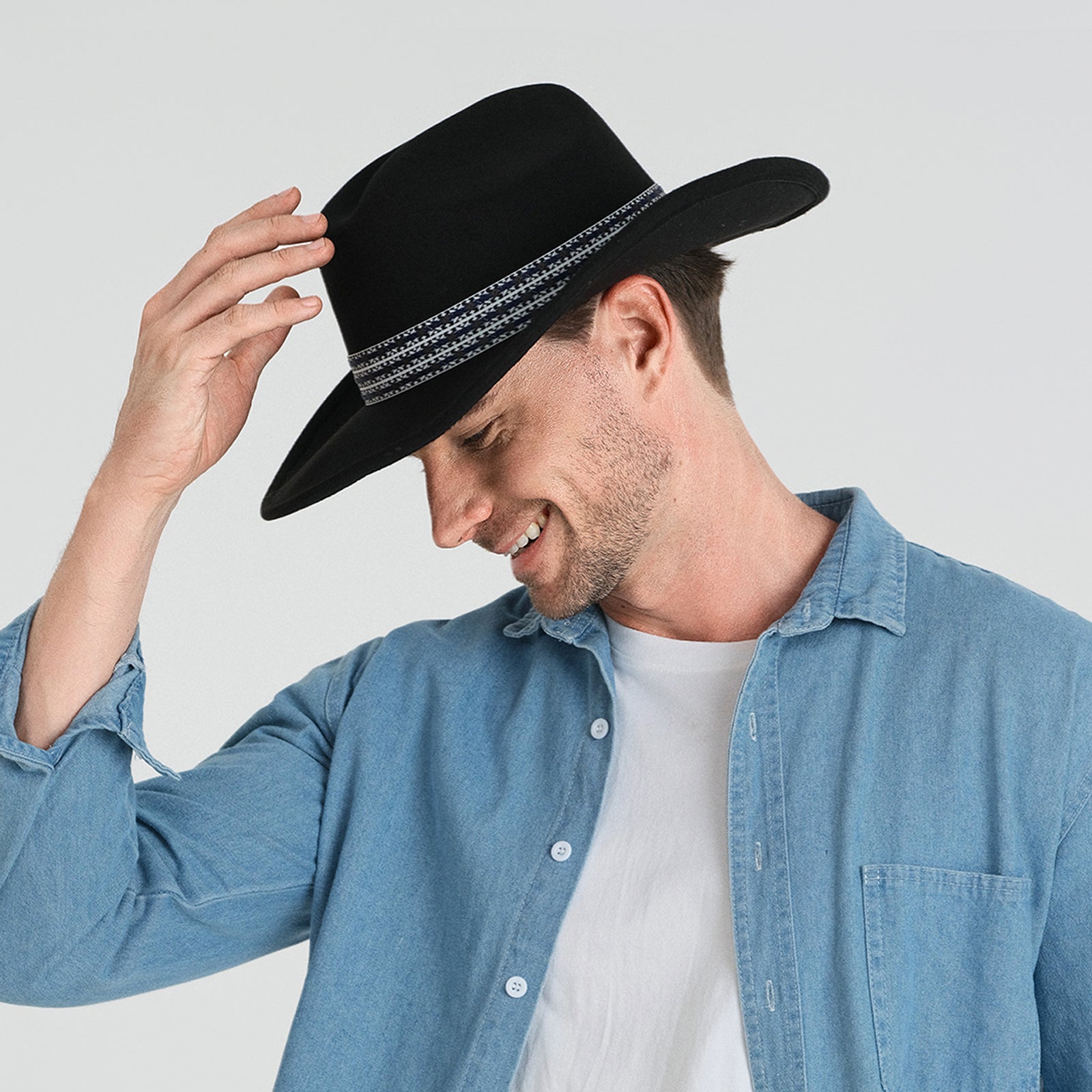 Wholesale Unisex Polyester Fedora Hat with Upturned Brim and UPF 50+ Sun Protection