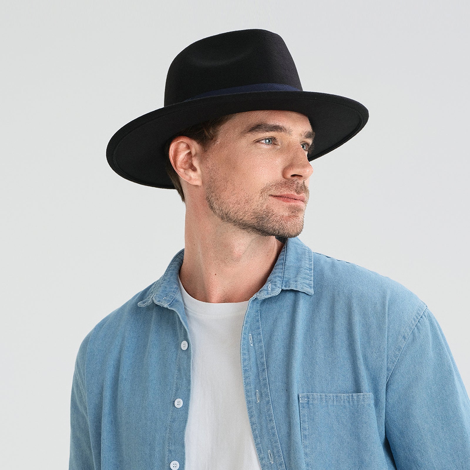 Unisex Polyester Fedora Hat with Wide Brim and UPF 50+ Sun Protection