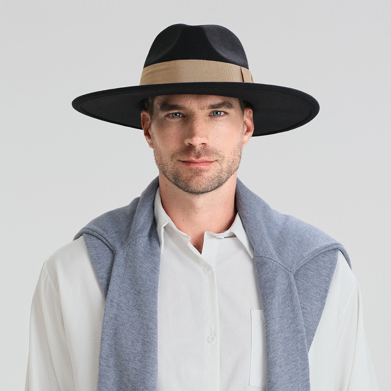 Unisex Polyester Fedora Hat with Wide Brim and UPF 50+ Sun Protection