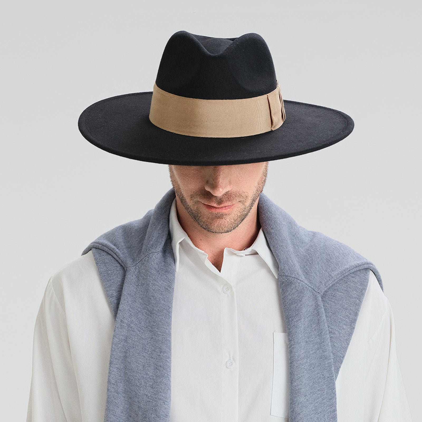 Unisex Polyester Fedora Hat with Wide Brim and UPF 50+ Sun Protection