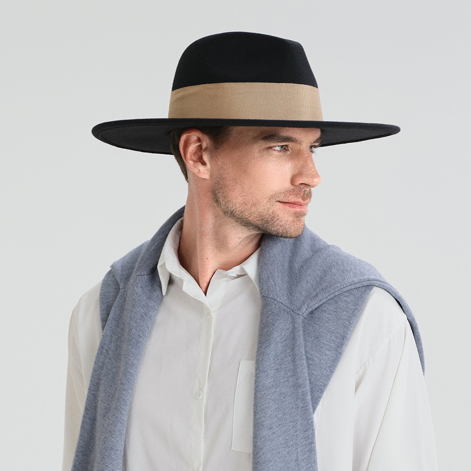 Unisex Polyester Fedora Hat with Wide Brim and UPF 50+ Sun Protection