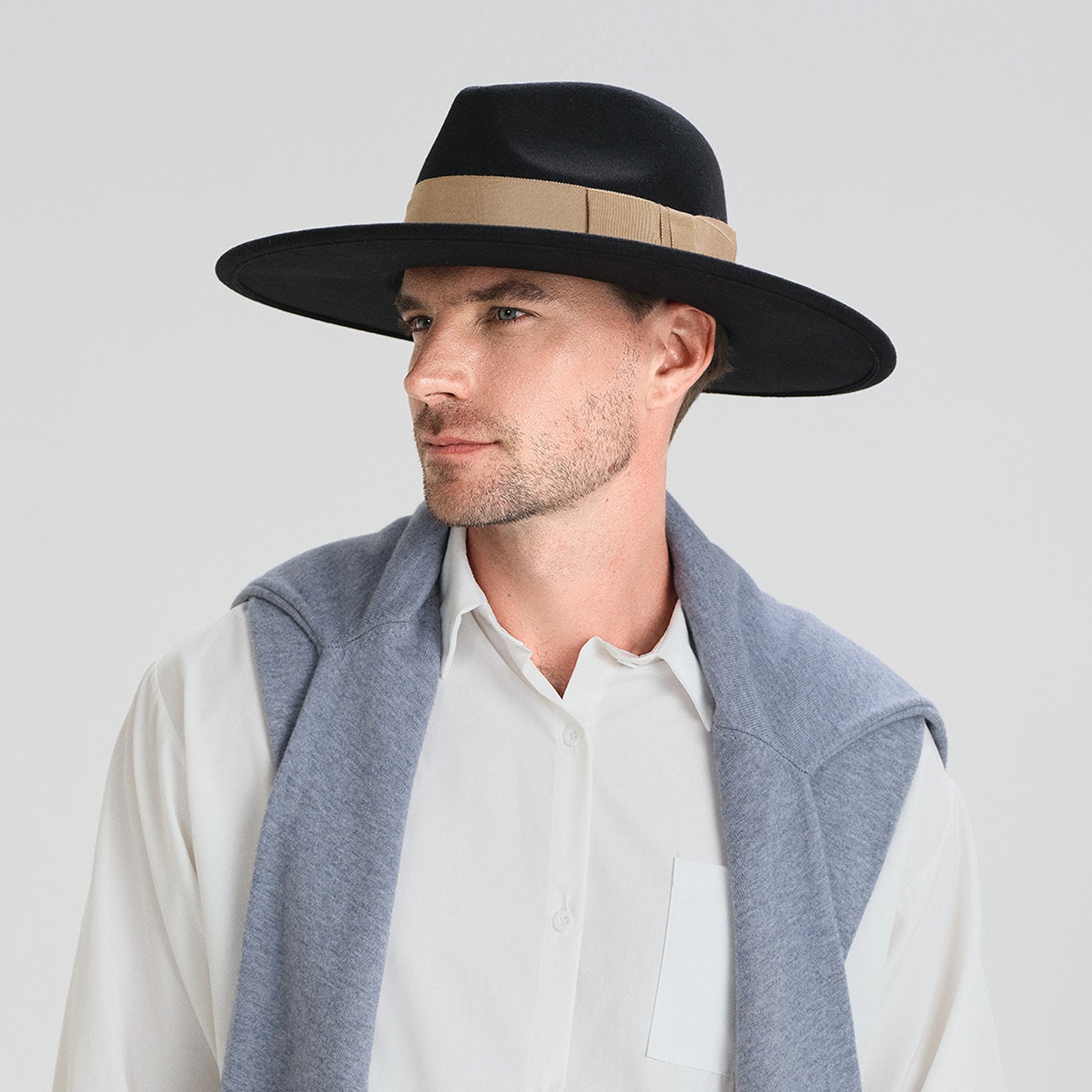 Unisex Polyester Fedora Hat with Wide Brim and UPF 50+ Sun Protection