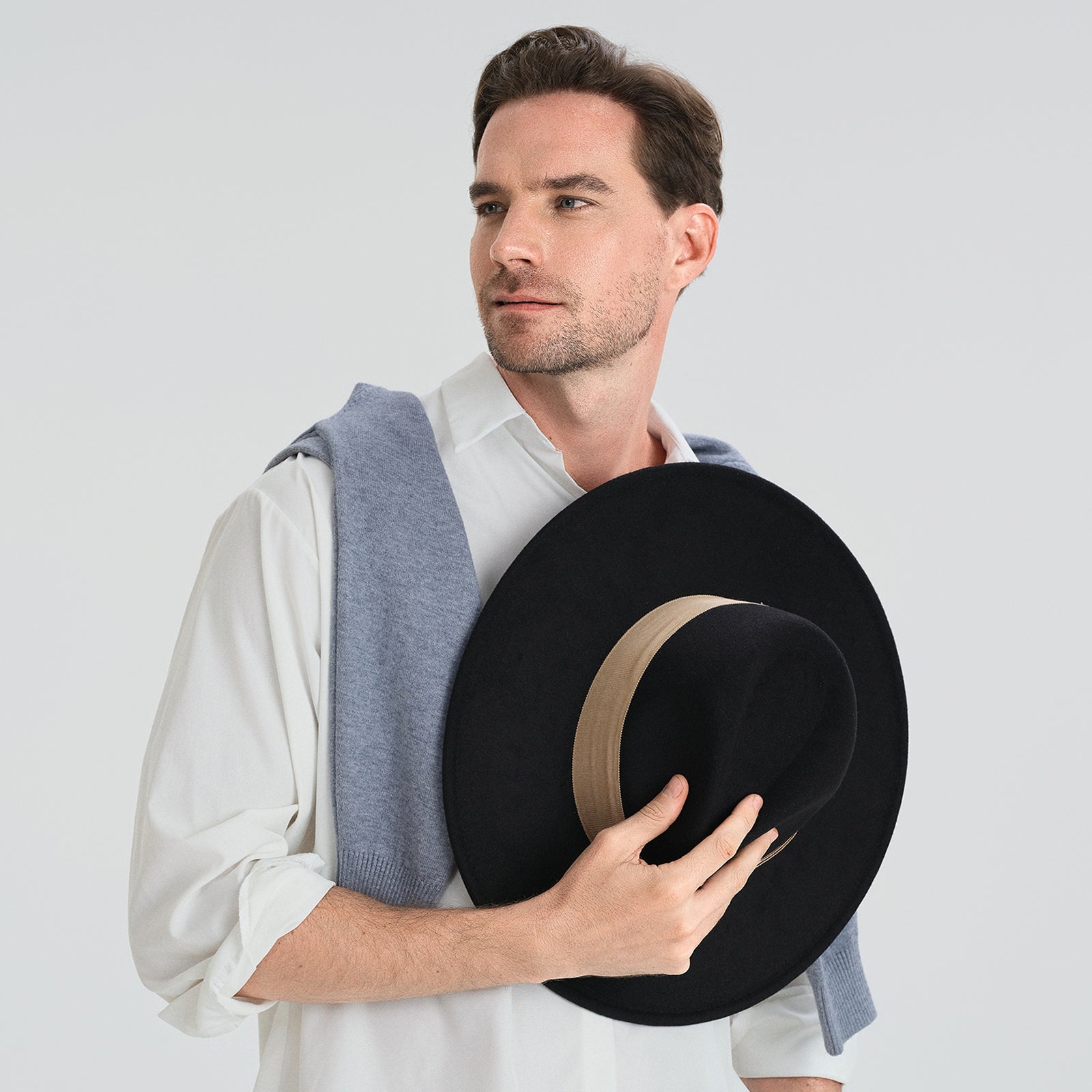 Unisex Polyester Fedora Hat with Wide Brim and UPF 50+ Sun Protection