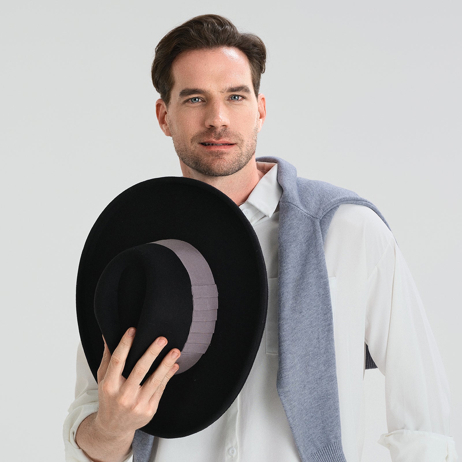 Unisex Polyester Fedora Hat with Wide Brim and UPF 50+ Sun Protection