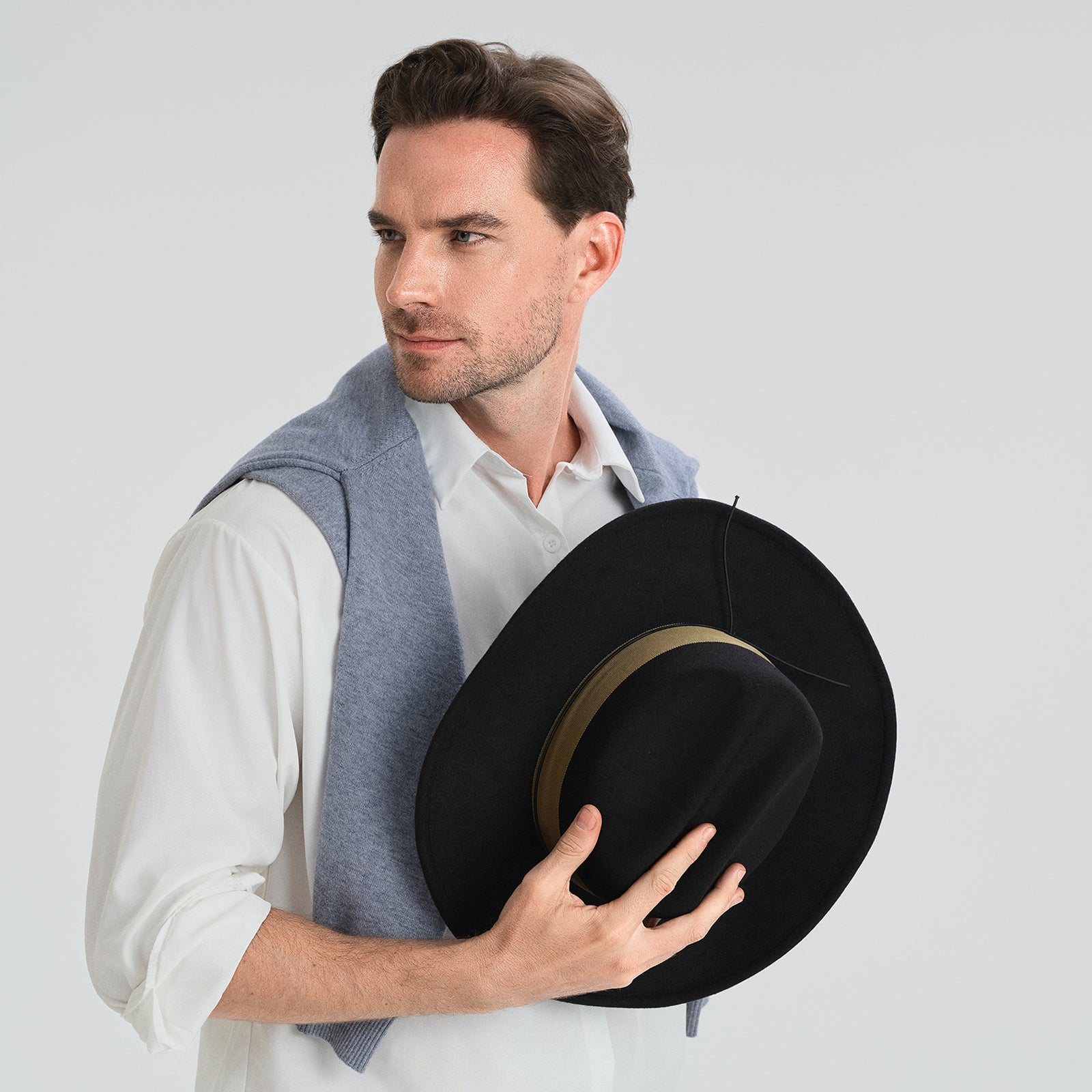 Unisex Polyester Fedora Hat with Wide Brim and UPF 50+ Sun Protection