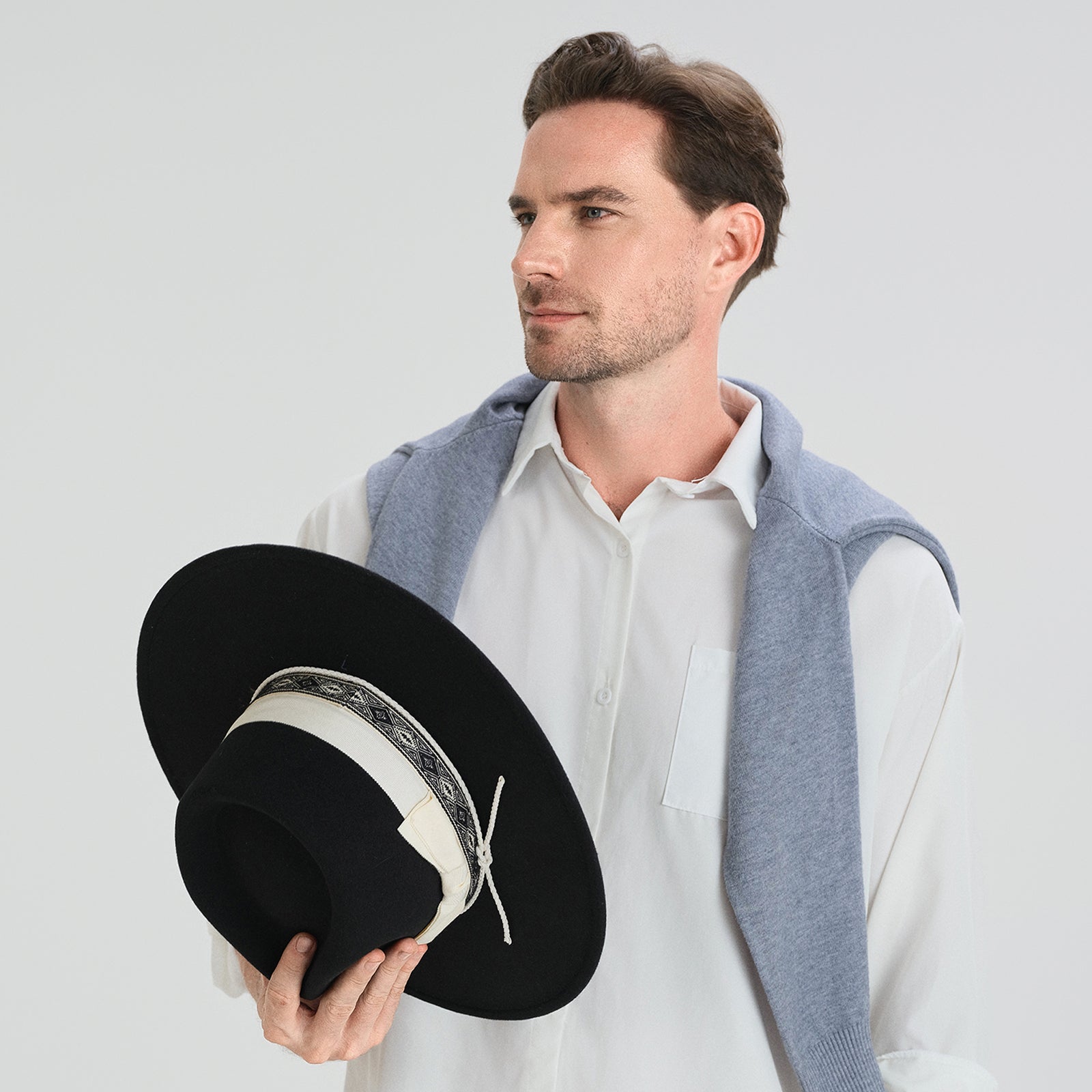 Unisex Polyester Fedora Hat with Wide Brim and UPF 50+ Sun Protection