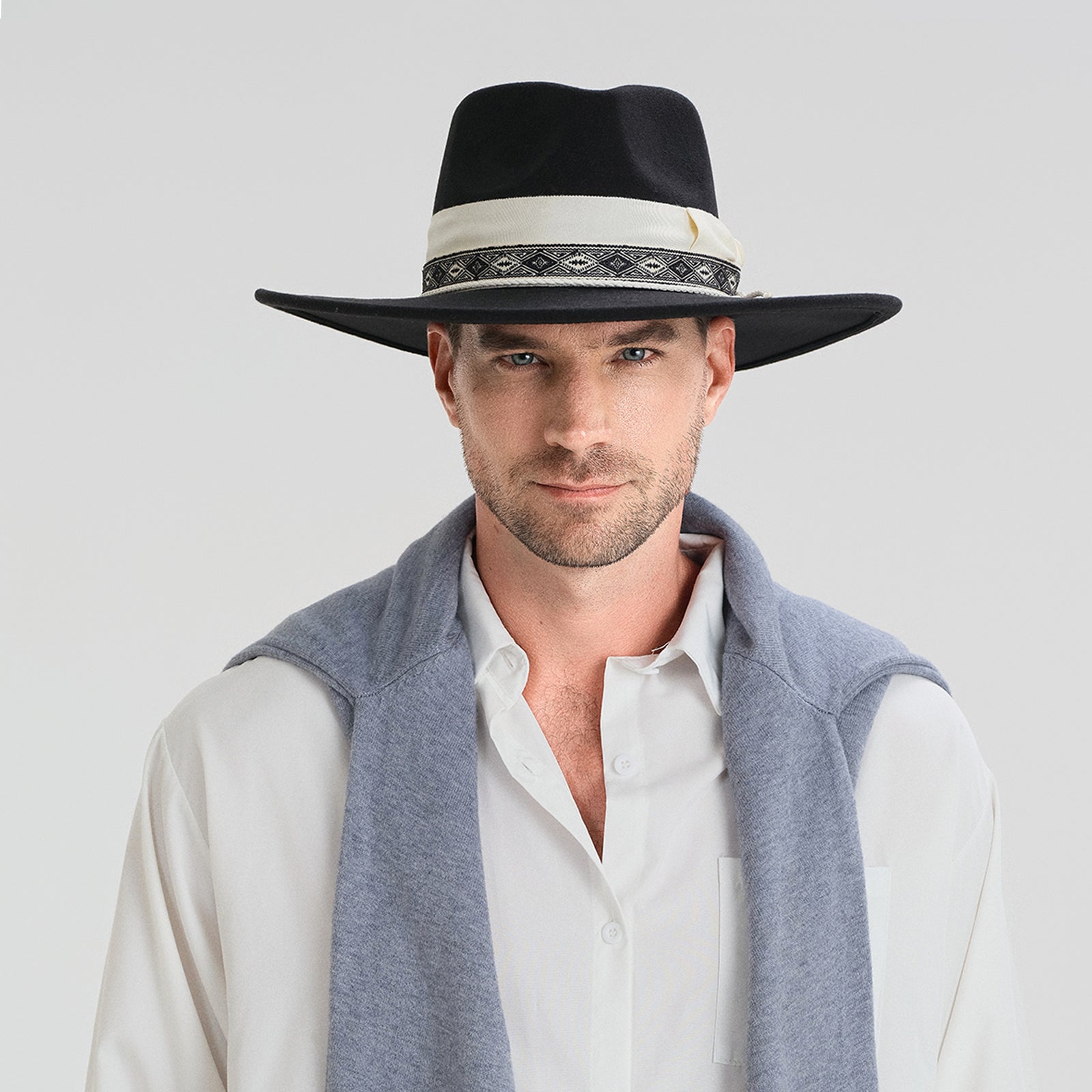 Unisex Polyester Fedora Hat with Wide Brim and UPF 50+ Sun Protection