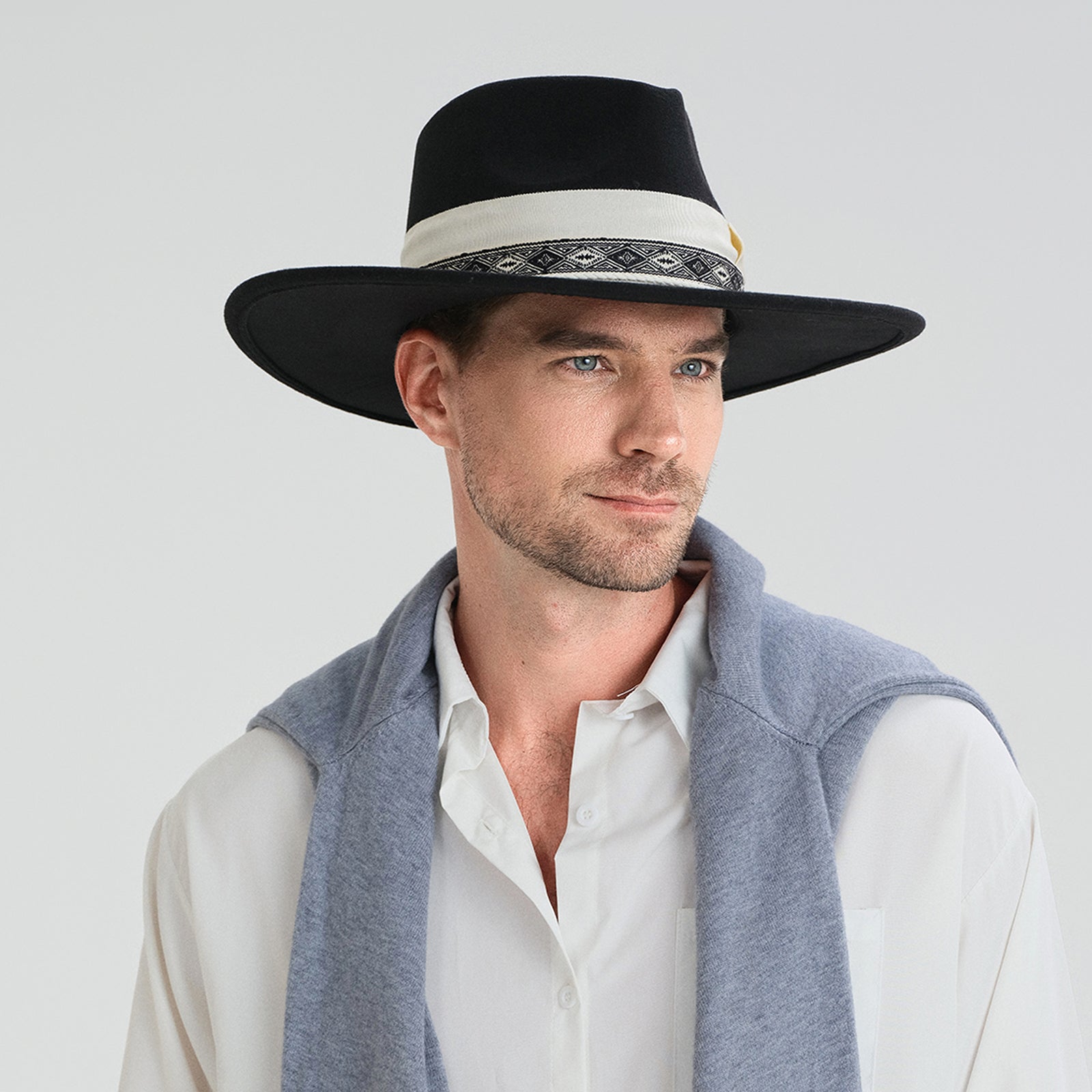 Unisex Polyester Fedora Hat with Wide Brim and UPF 50+ Sun Protection