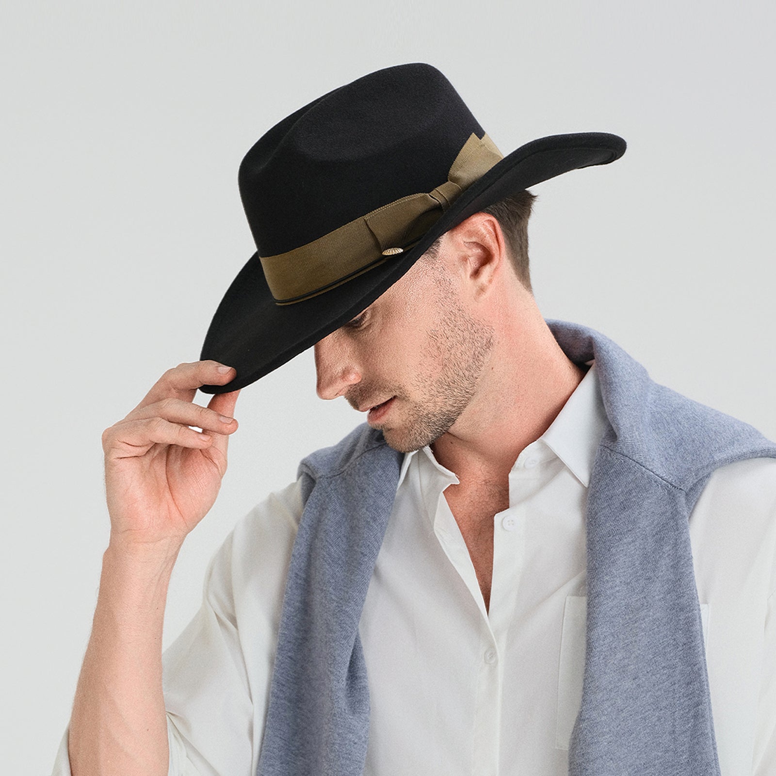 Unisex Polyester Fedora Hat with Wide Brim and UPF 50+ Sun Protection