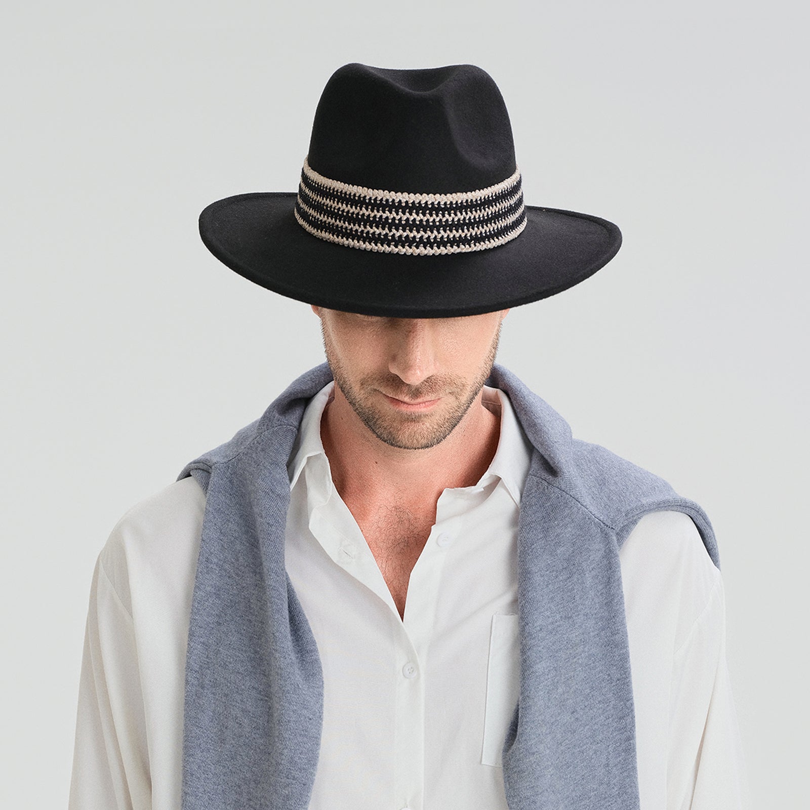 Unisex Polyester Fedora Hat with Wide Brim and UPF 50+ Sun Protection