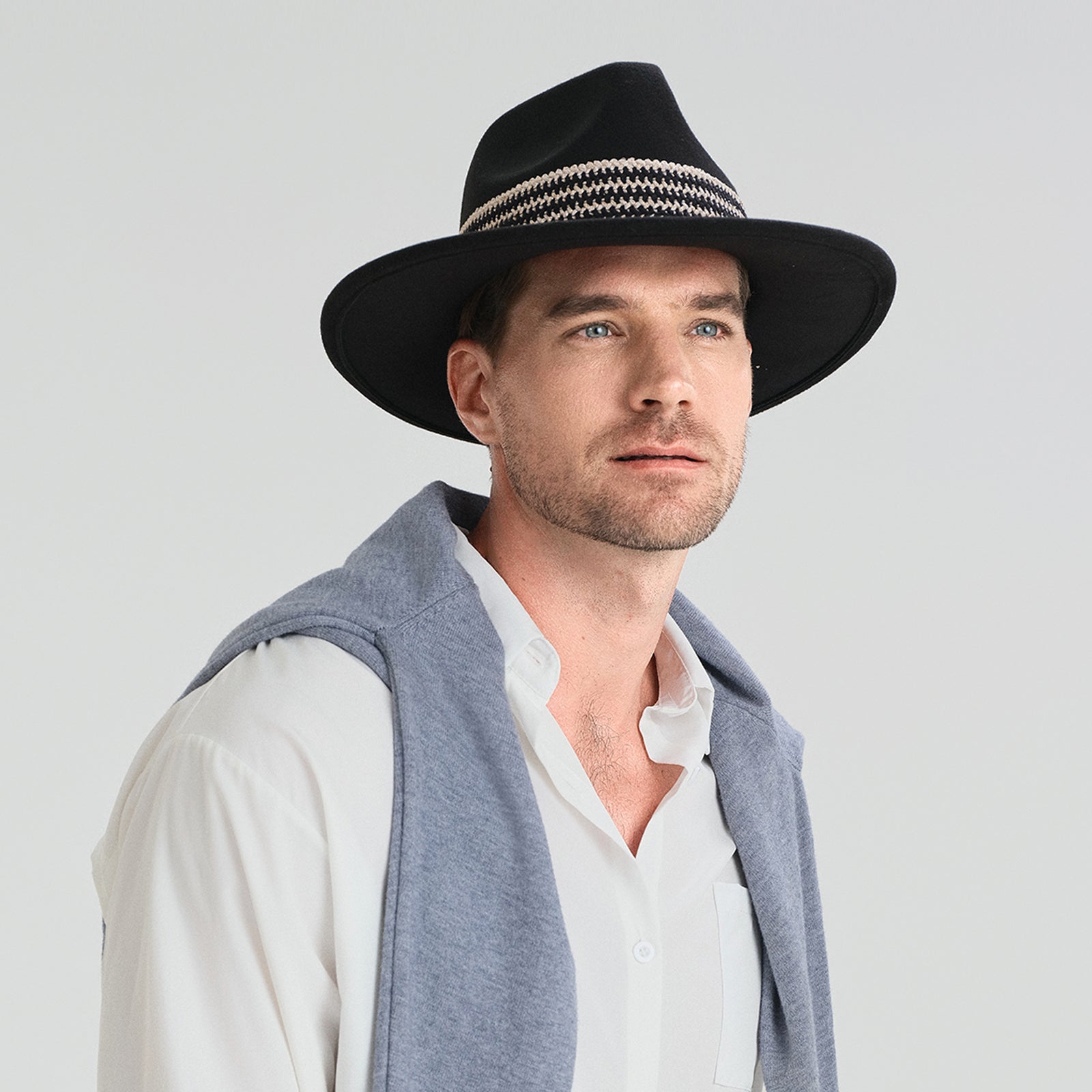 Unisex Polyester Fedora Hat with Wide Brim and UPF 50+ Sun Protection