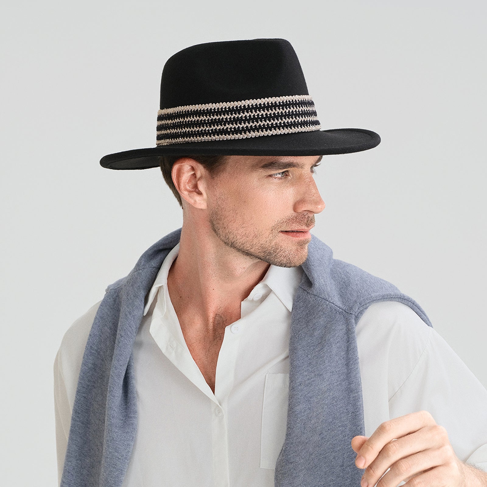 Unisex Polyester Fedora Hat with Wide Brim and UPF 50+ Sun Protection