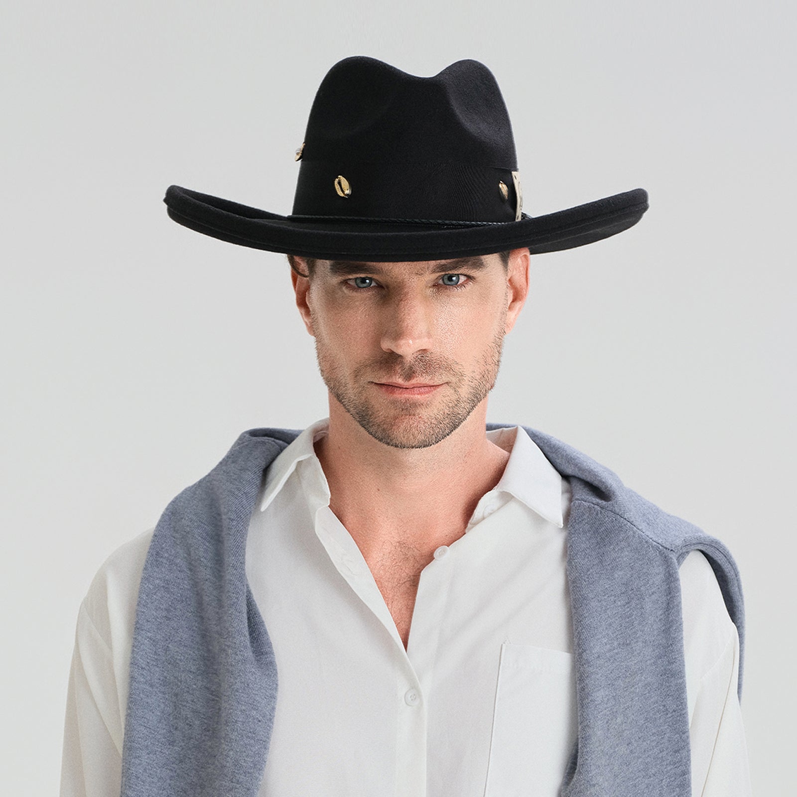 Unisex Polyester Fedora Hat with Wide Brim and UPF 50+ Sun Protection