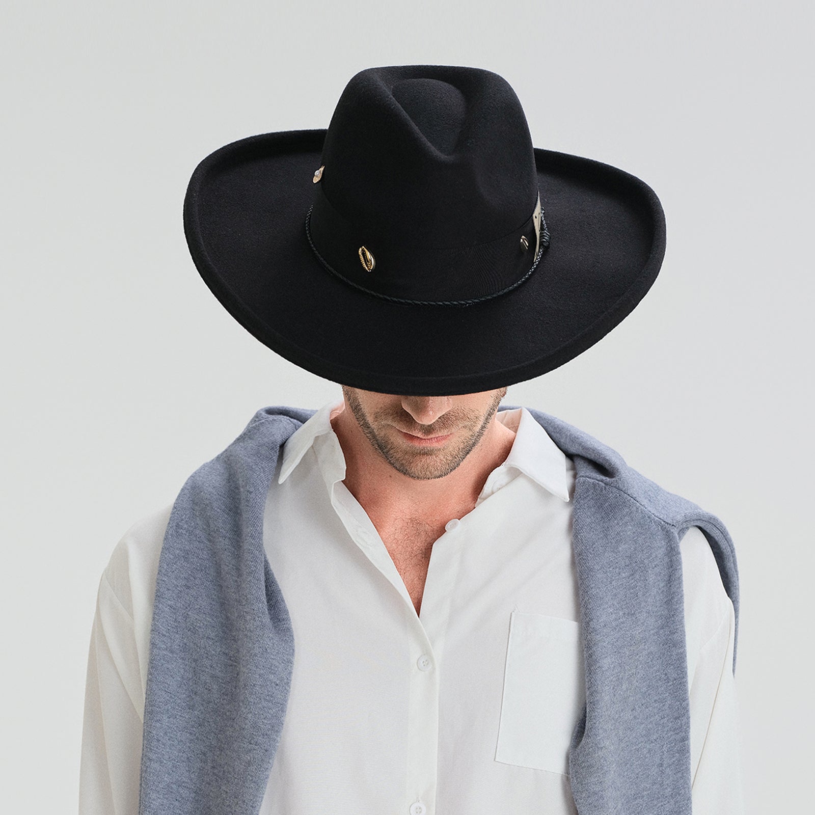 Unisex Polyester Fedora Hat with Wide Brim and UPF 50+ Sun Protection
