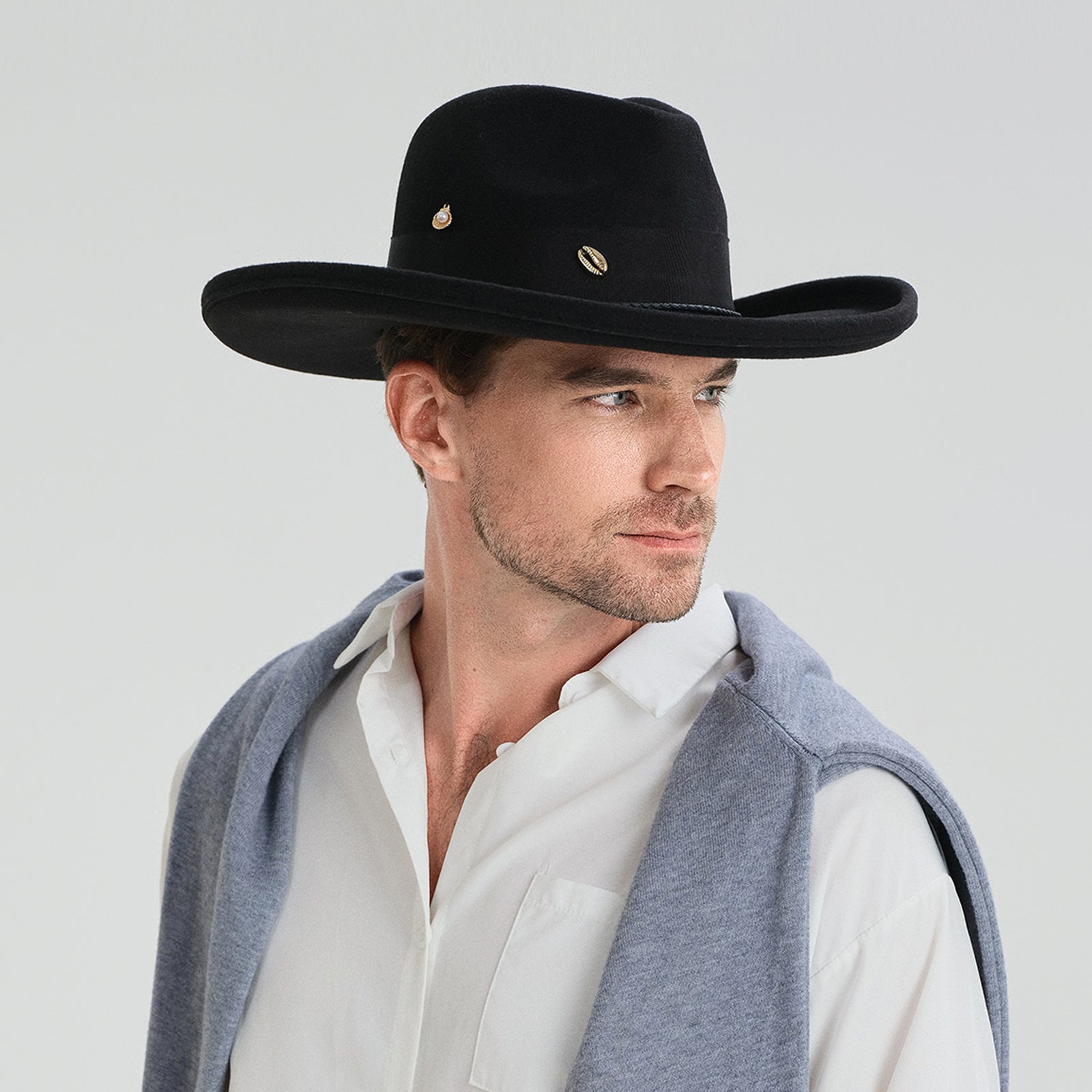 Unisex Polyester Fedora Hat with Wide Brim and UPF 50+ Sun Protection