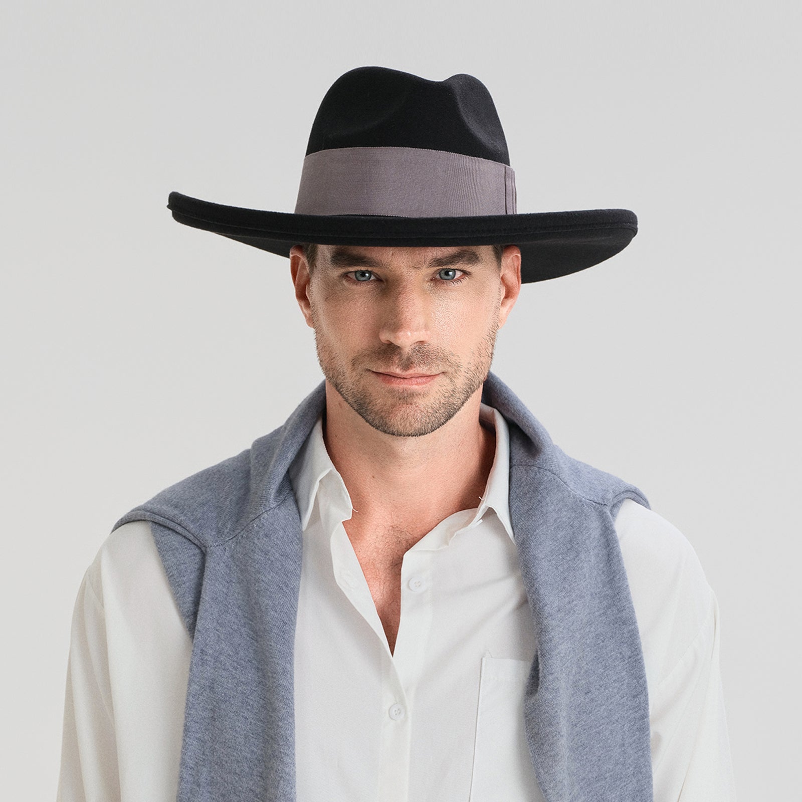 Unisex Polyester Fedora Hat with Wide Brim and UPF 50+ Sun Protection