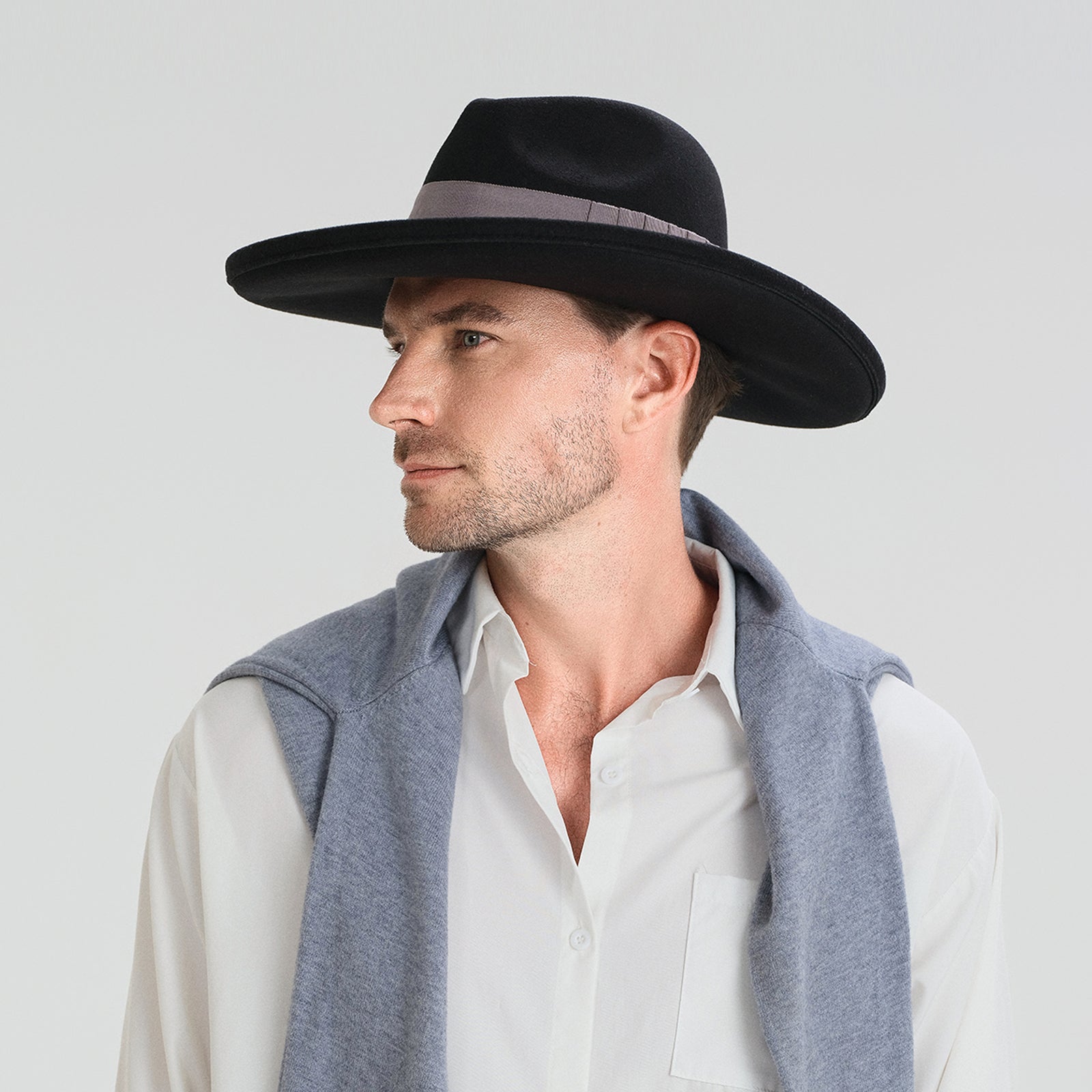 Unisex Polyester Fedora Hat with Wide Brim and UPF 50+ Sun Protection