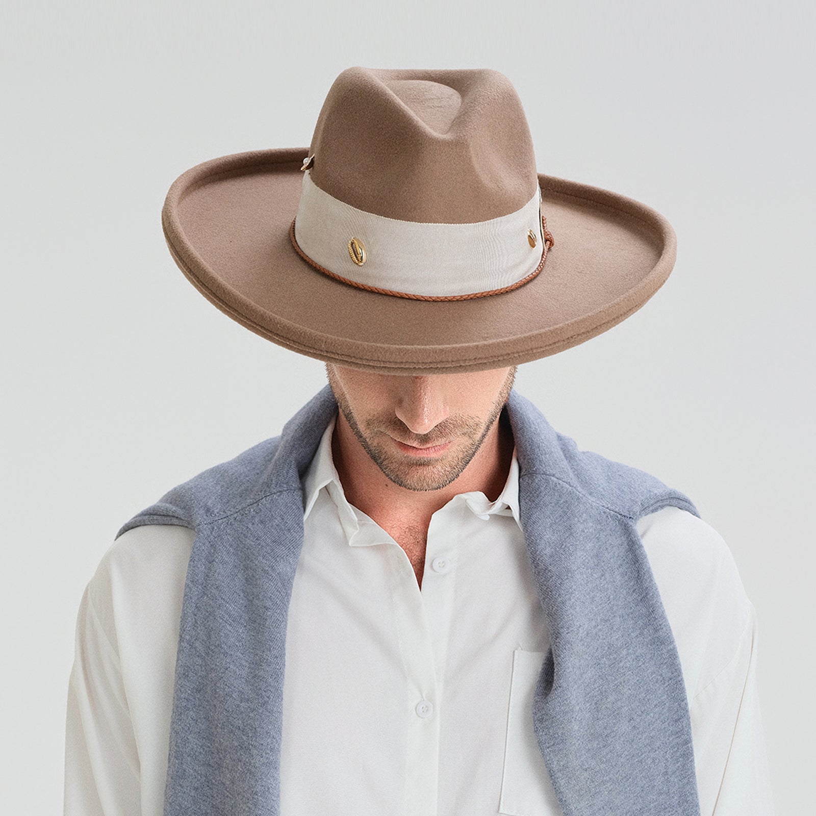 Unisex Polyester Fedora Hat with Wide Brim and UPF 50+ Sun Protection