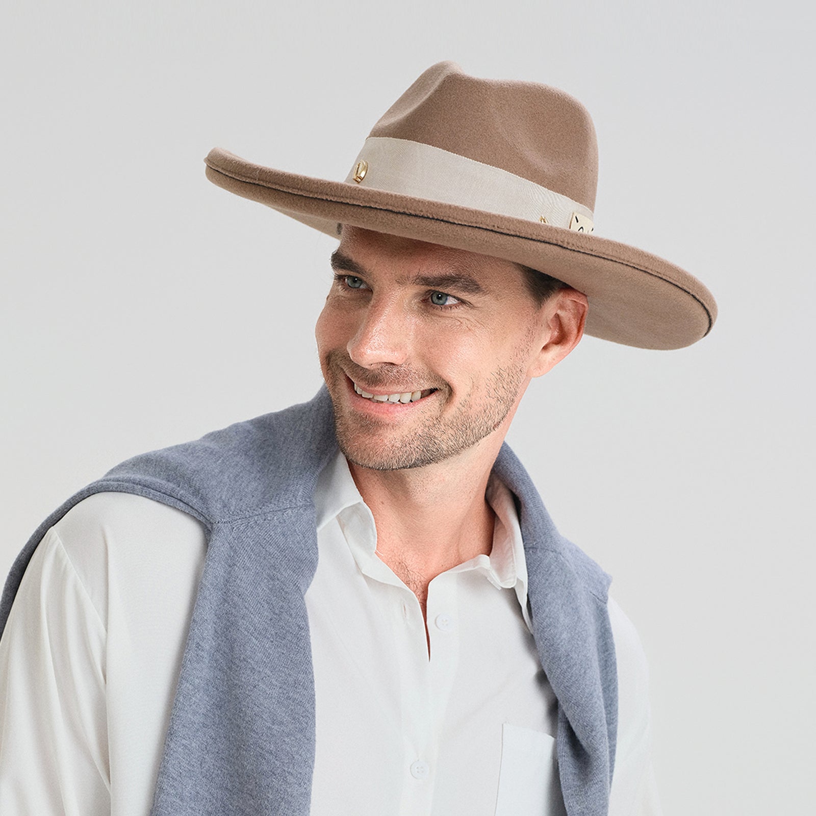 Unisex Polyester Fedora Hat with Wide Brim and UPF 50+ Sun Protection