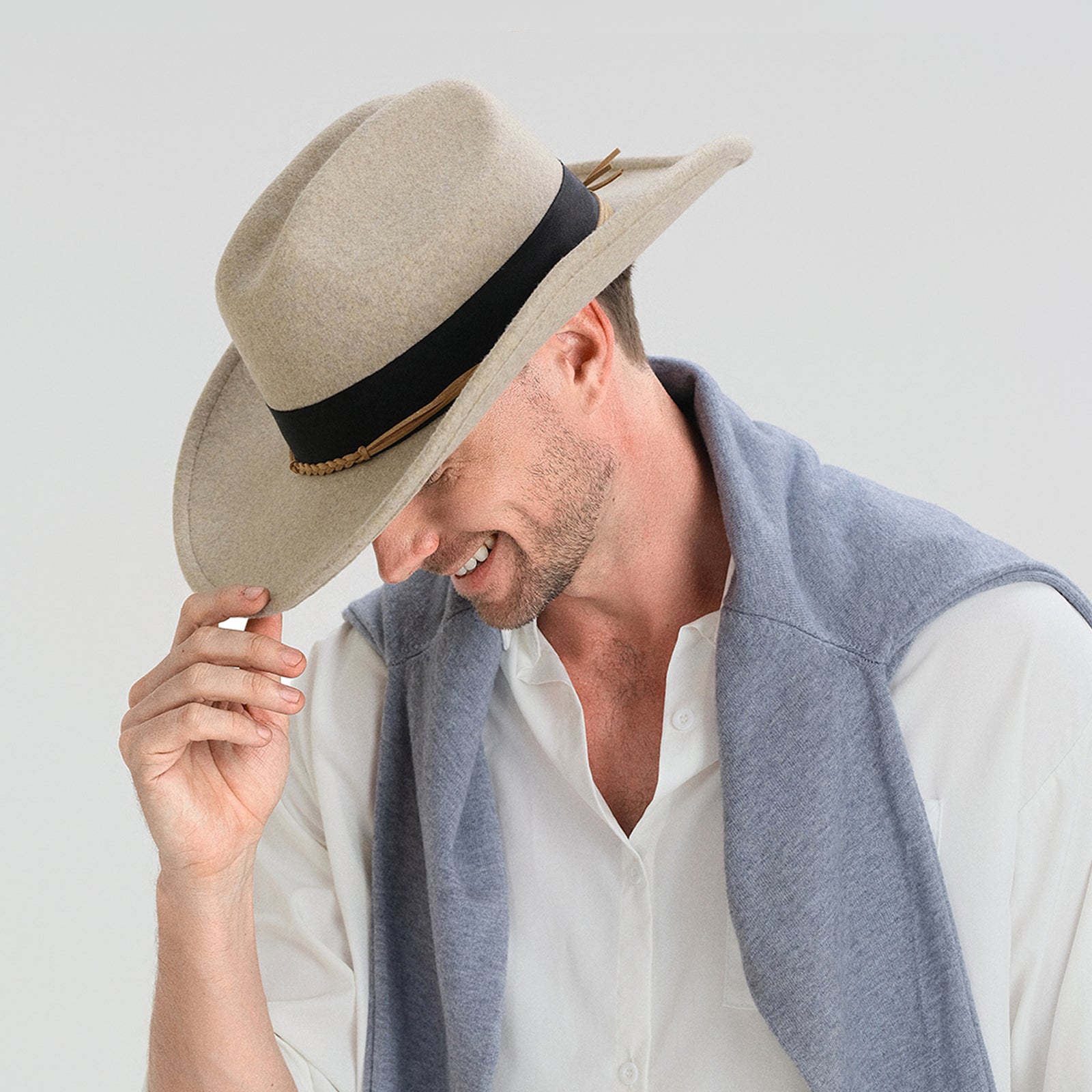 Unisex Polyester Fedora Hat with Wide Brim and UPF 50+ Sun Protection