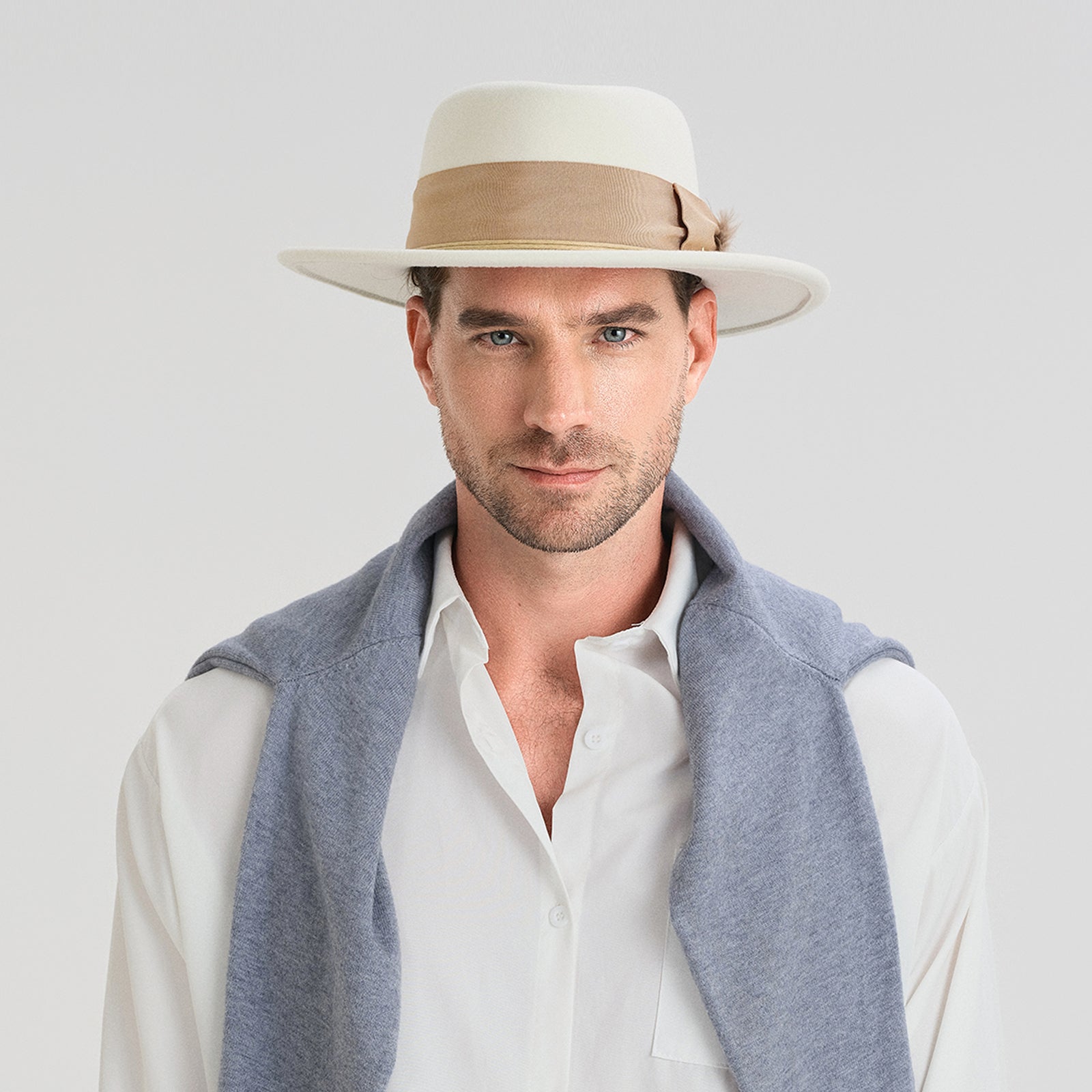Unisex Polyester Fedora Hat with Wide Brim and UPF 50+ Sun Protection