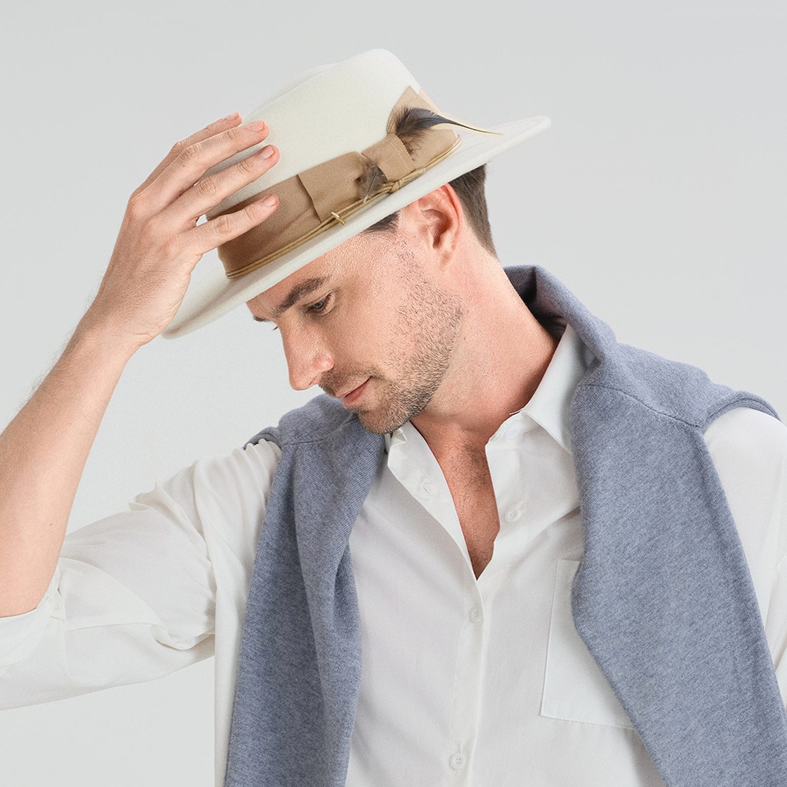 Wholesale Unisex Polyester Fedora Hat with  Flat Brim and UPF 50+ Sun Protection