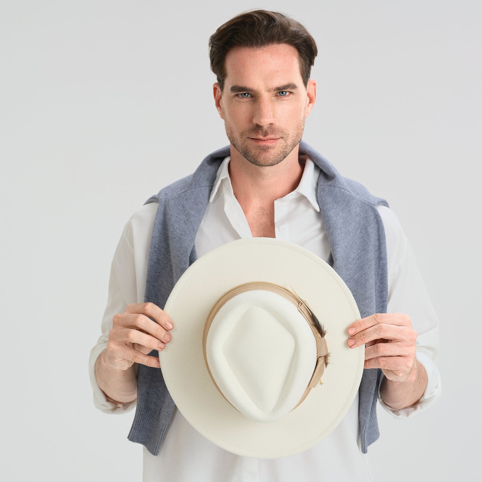 Wholesale Unisex Polyester Fedora Hat with  Flat Brim and UPF 50+ Sun Protection