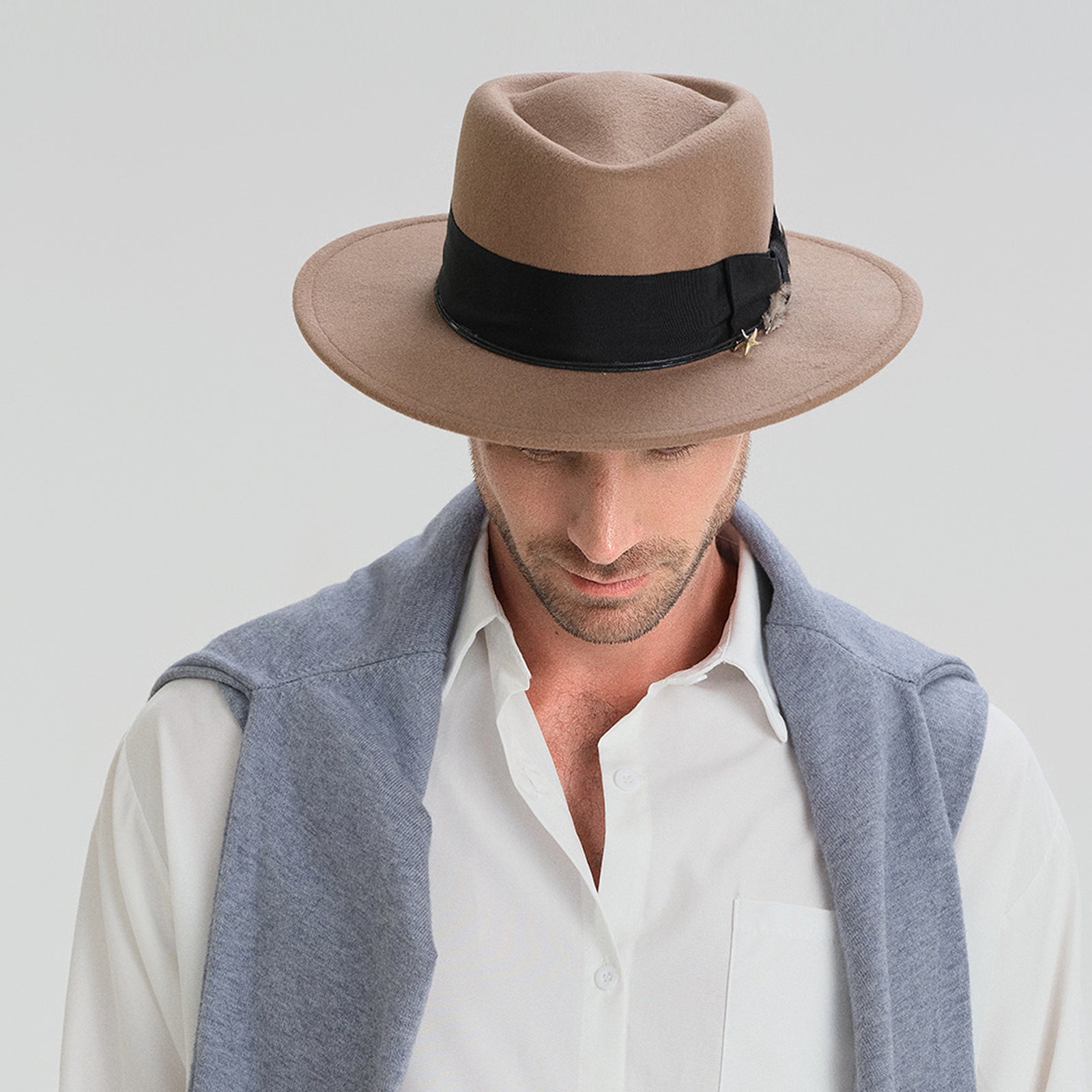 Wholesale Unisex Polyester Fedora Hat with  Flat Brim and UPF 50+ Sun Protection