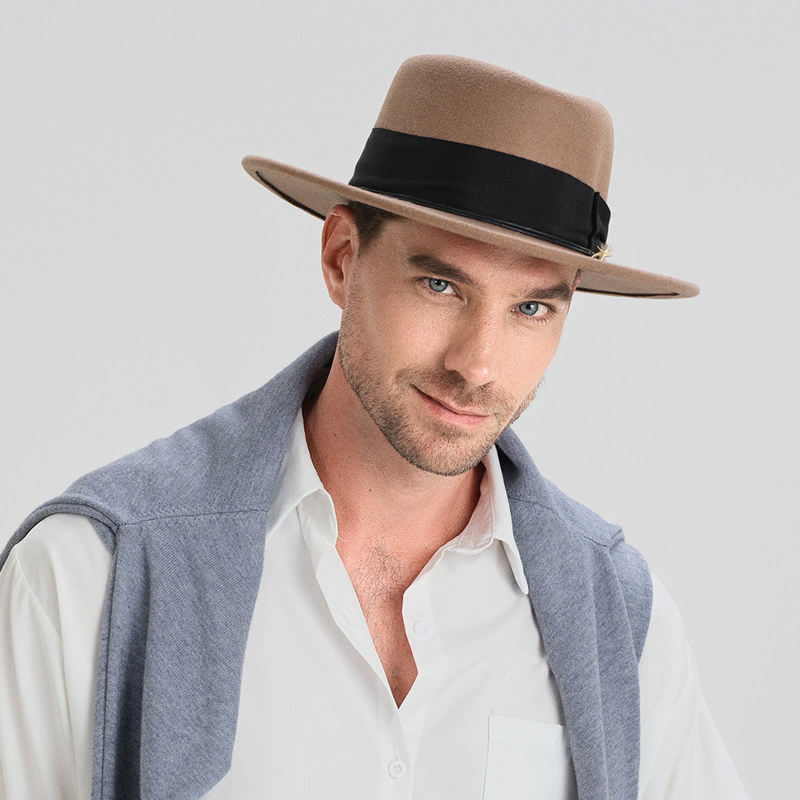 Wholesale Unisex Polyester Fedora Hat with  Flat Brim and UPF 50+ Sun Protection