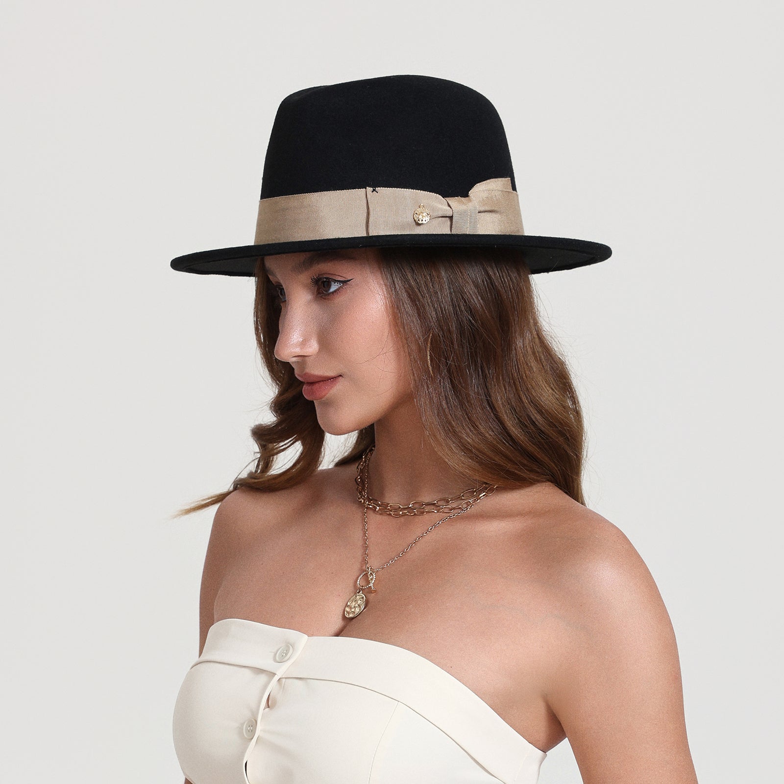 Unisex Polyester Fedora Hat with Wide Brim and UPF 50+ Sun Protection