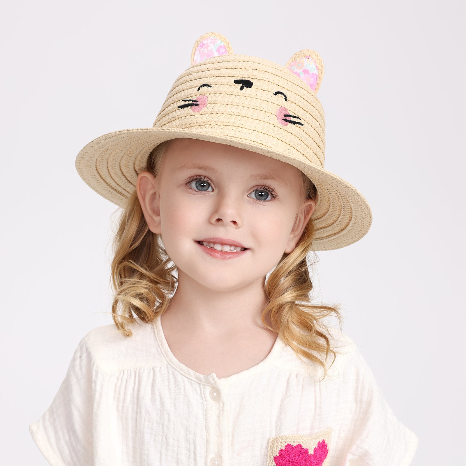 Children’s Paper Straw Sun Hat for Ages 2–6 with UPF 50+ Sun Protection