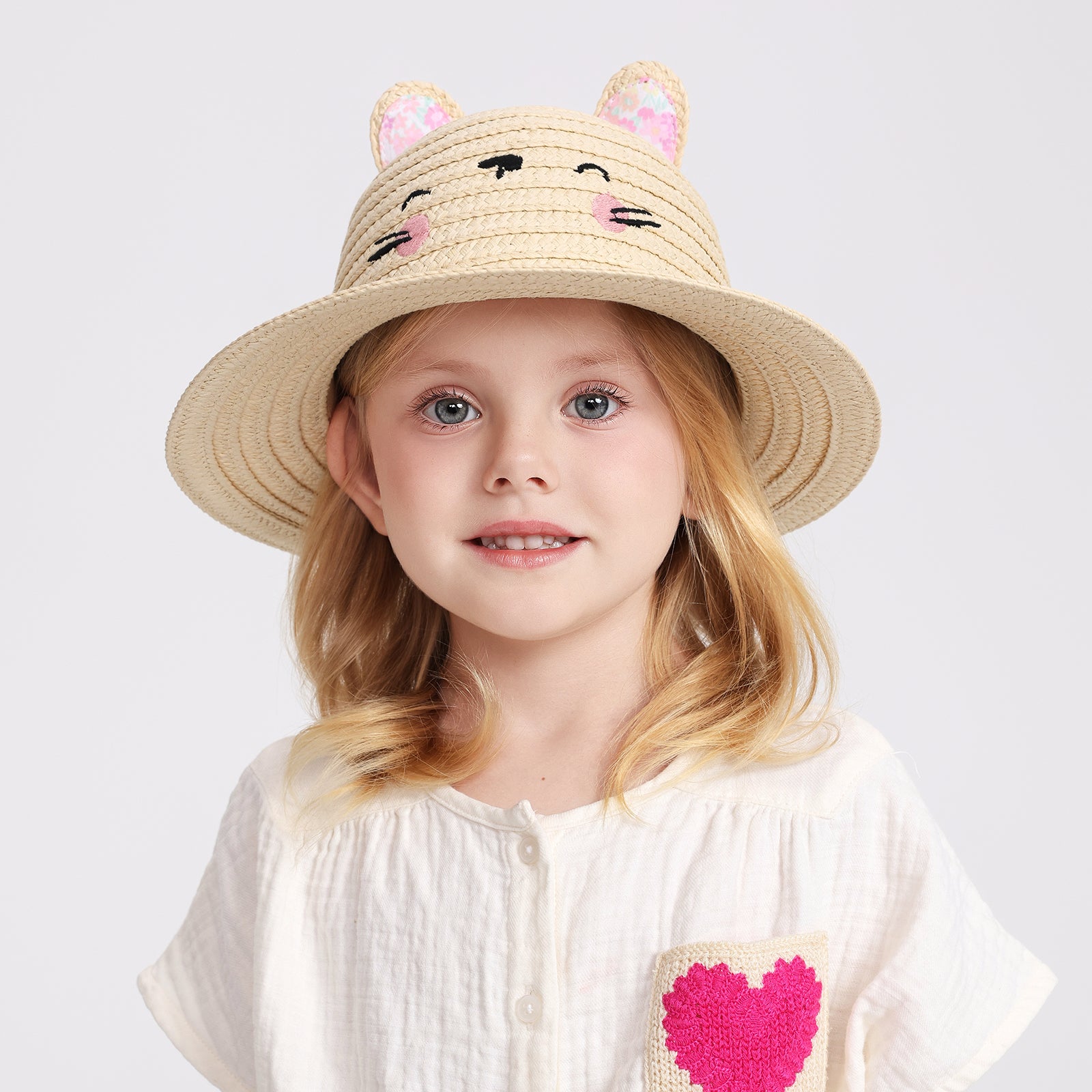 Children’s Paper Straw Sun Hat for Ages 2–6 with UPF 50+ Sun Protection