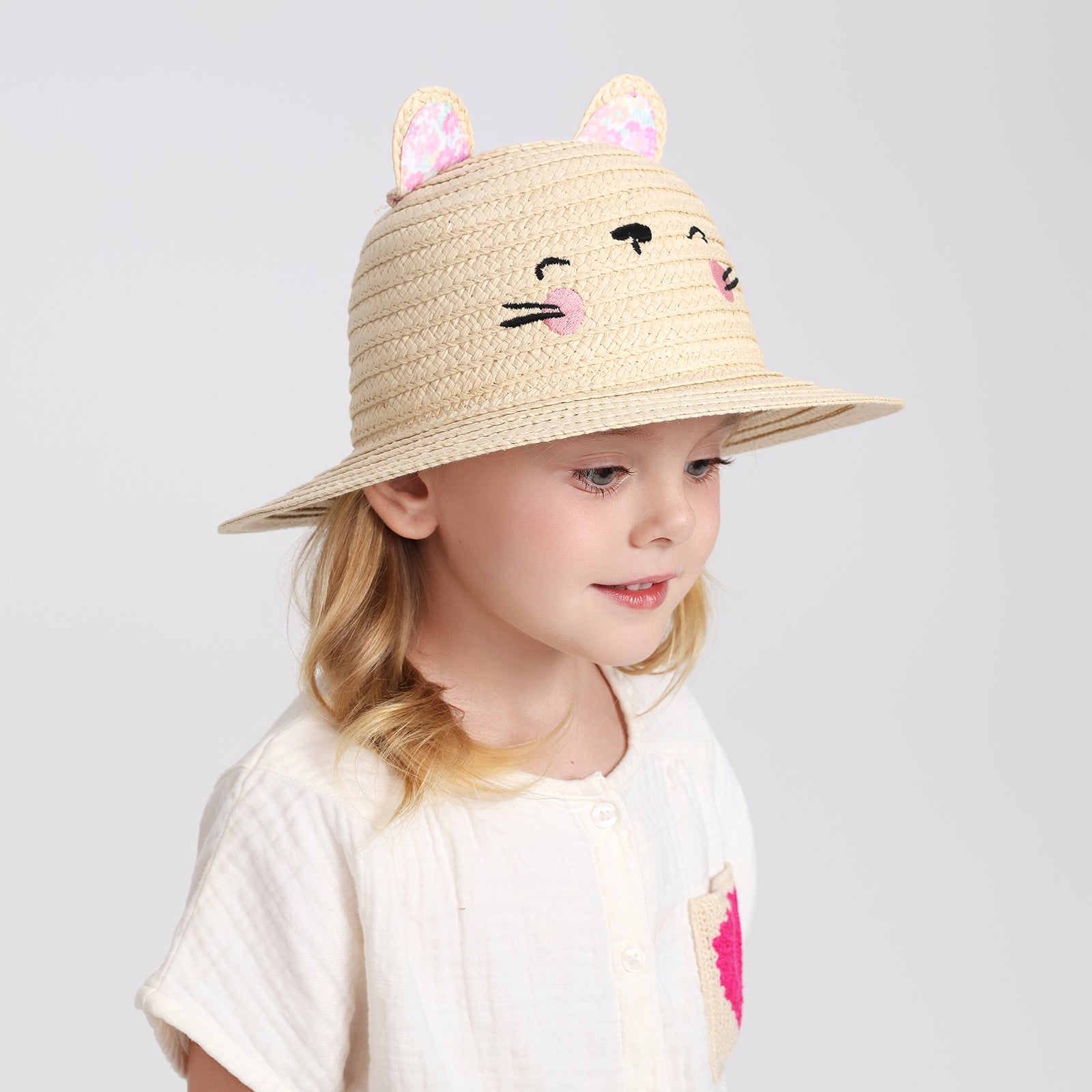 Children’s Paper Straw Sun Hat for Ages 2–6 with UPF 50+ Sun Protection