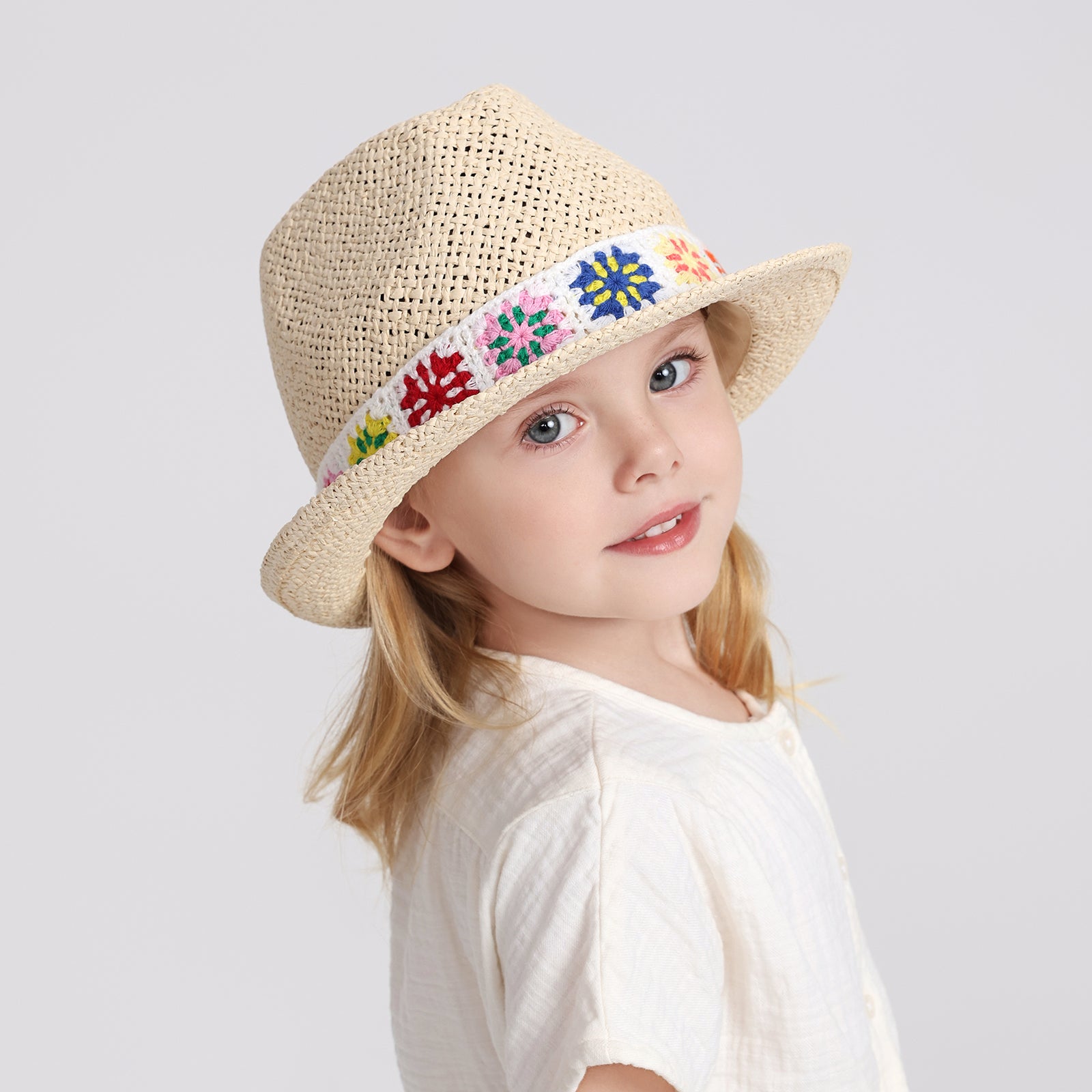 Wholesale Children’s Paper Straw Sun Hat for Ages 2–6 with UPF 50+ Sun Protection