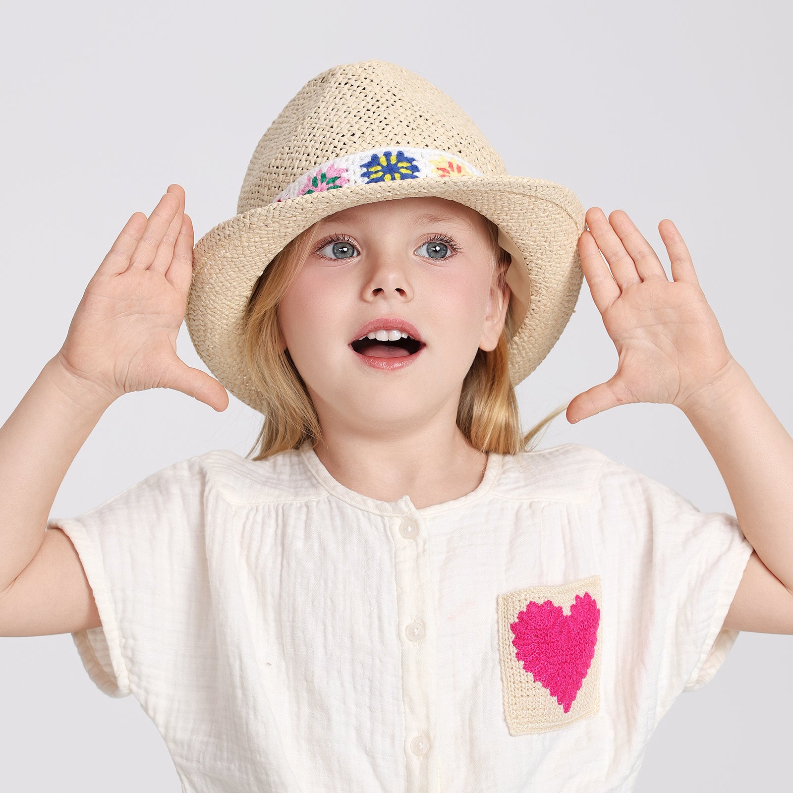 Wholesale Children’s Paper Straw Sun Hat for Ages 2–6 with UPF 50+ Sun Protection