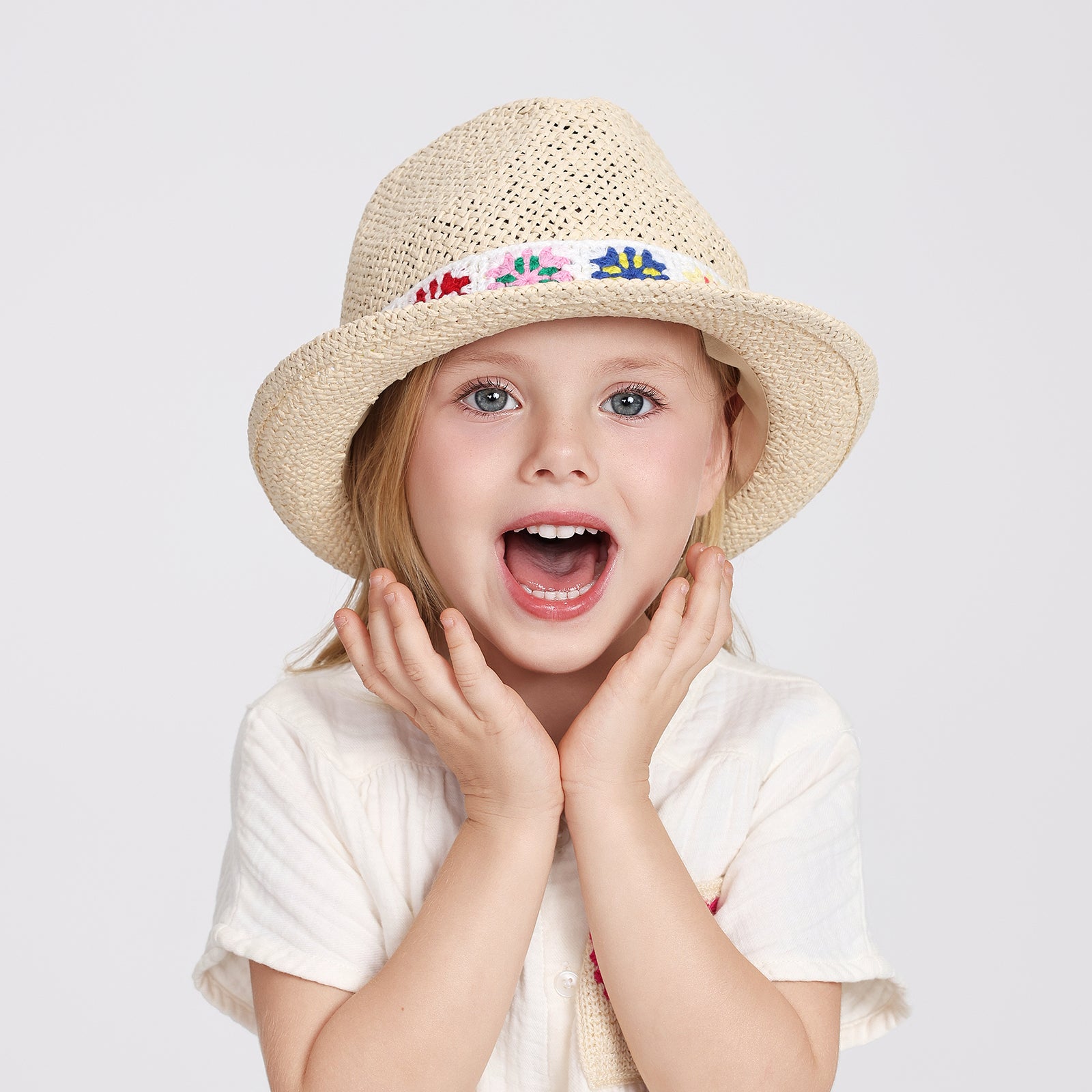 Wholesale Children’s Paper Straw Sun Hat for Ages 2–6 with UPF 50+ Sun Protection