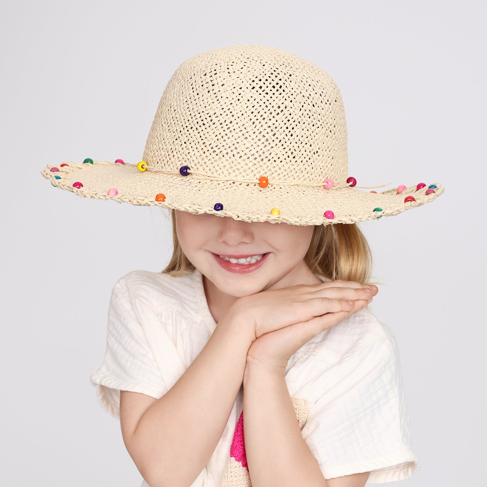 Wholesale Children’s Paper Straw Bucket Hat for Ages 2–6 with UPF 50+ Sun Protection