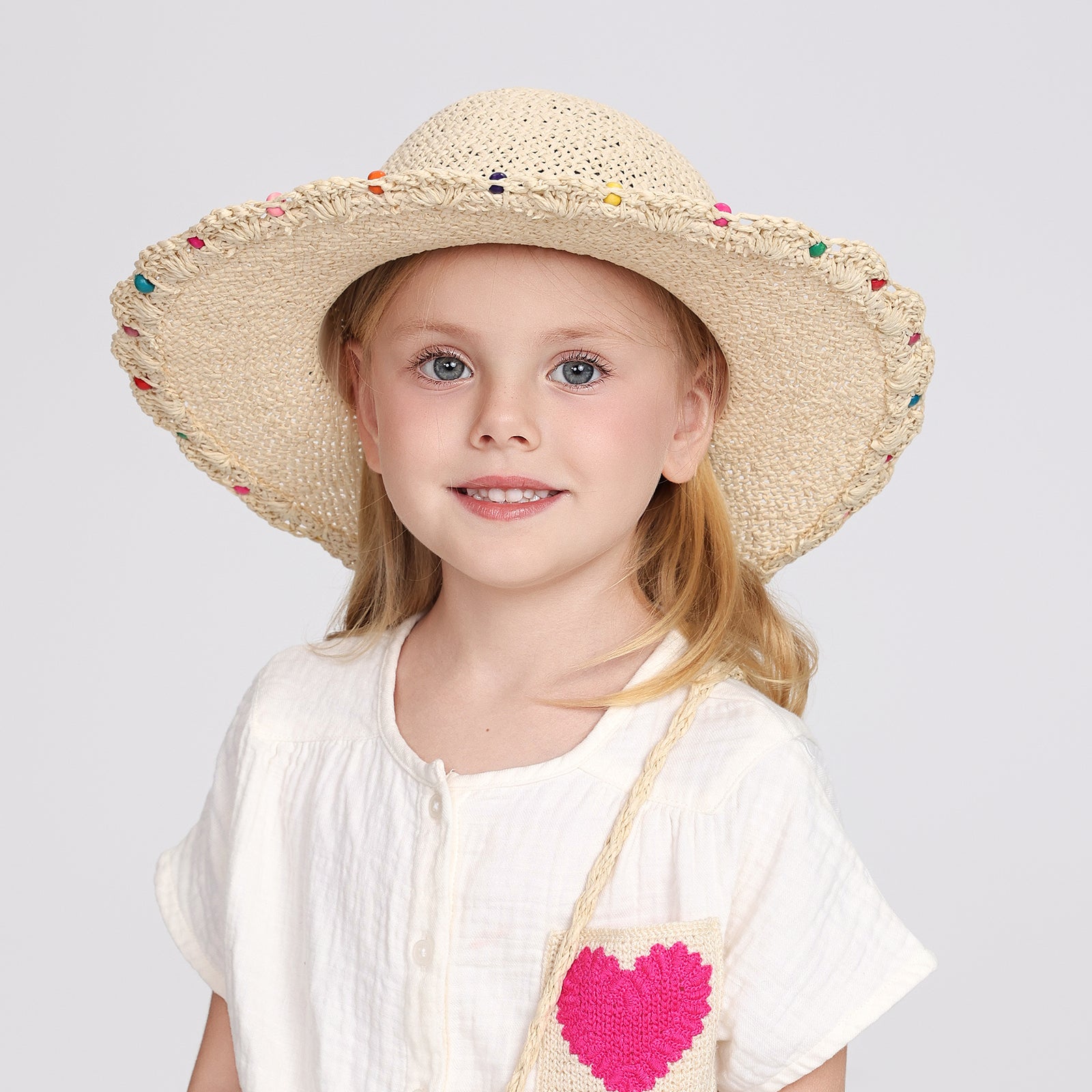 Wholesale Children’s Paper Straw Bucket Hat for Ages 2–6 with UPF 50+ Sun Protection